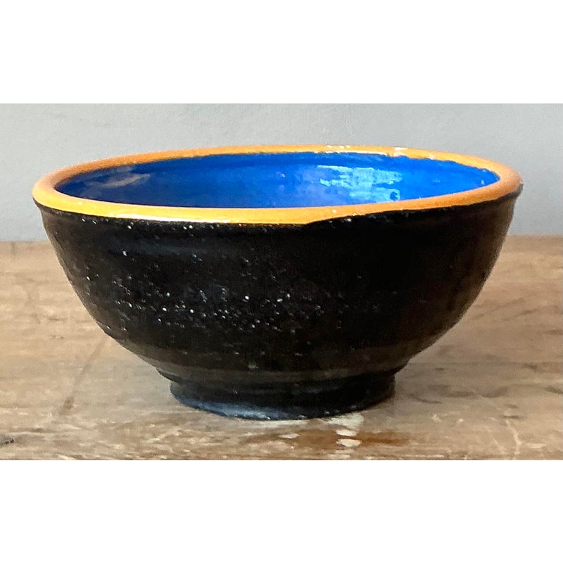 Vintage Boho Studio Pottery Polka Dot Bowl - Back view