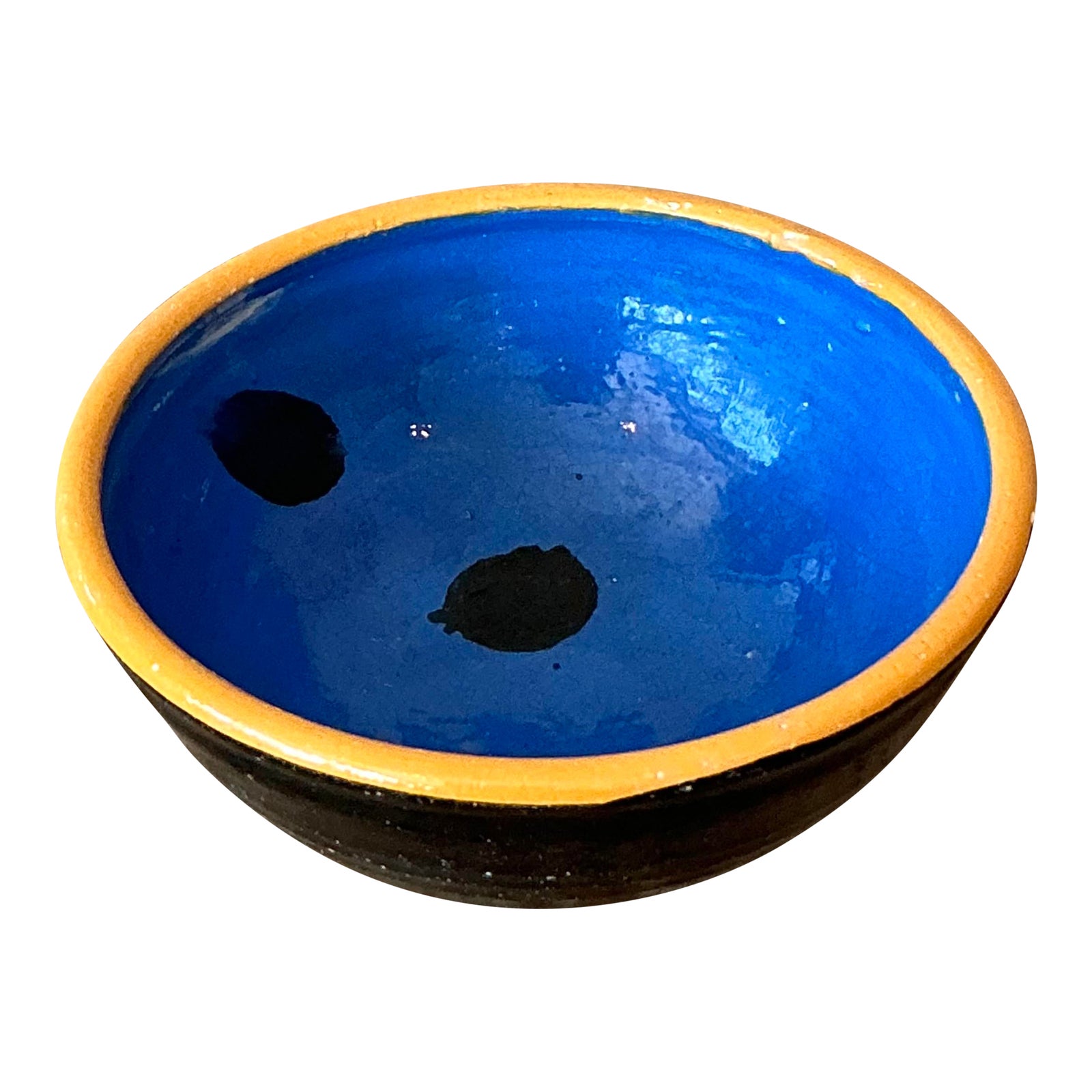 Vintage Boho Studio Pottery Polka Dot Bowl
