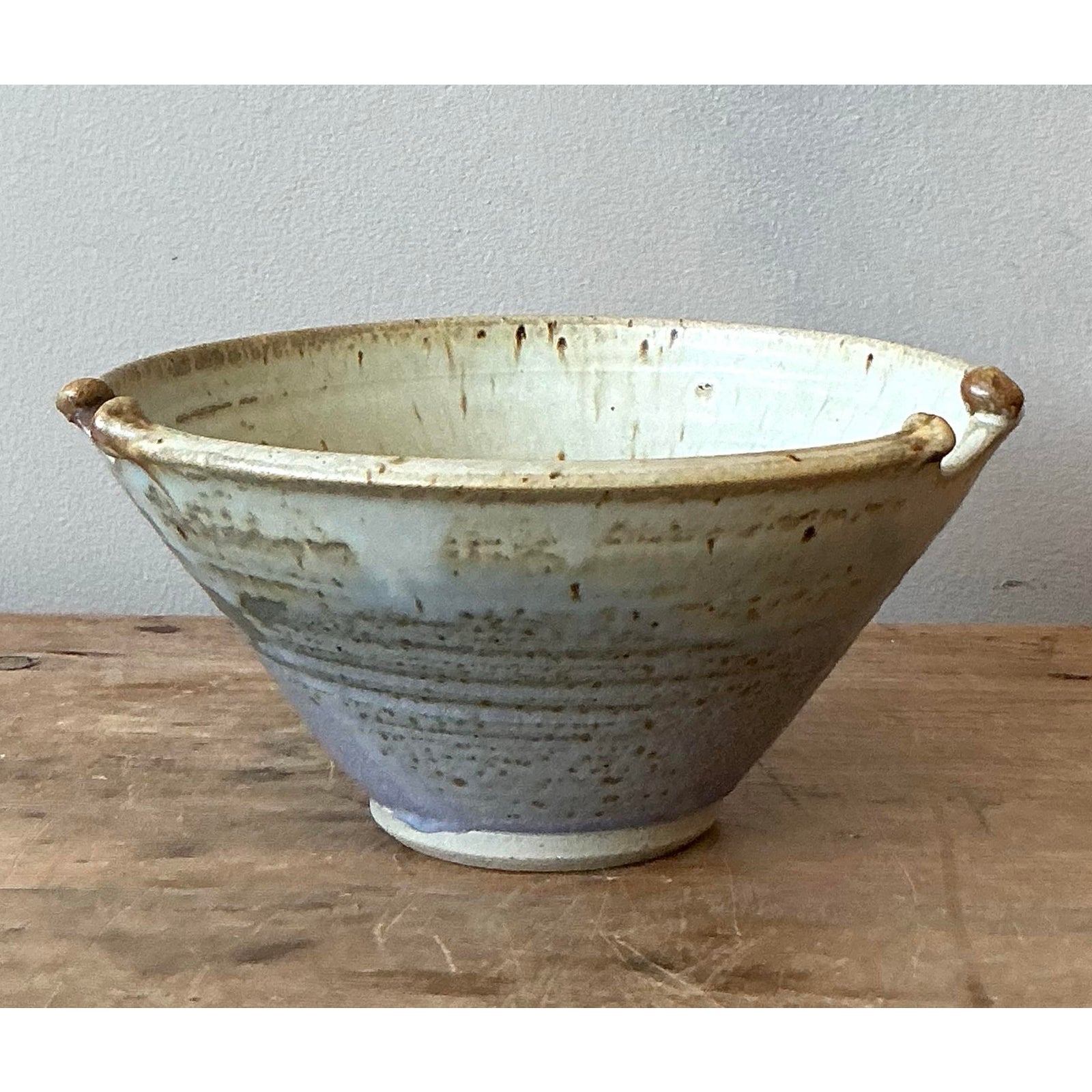 Vintage Boho Studio Pottery Bowl - Top view