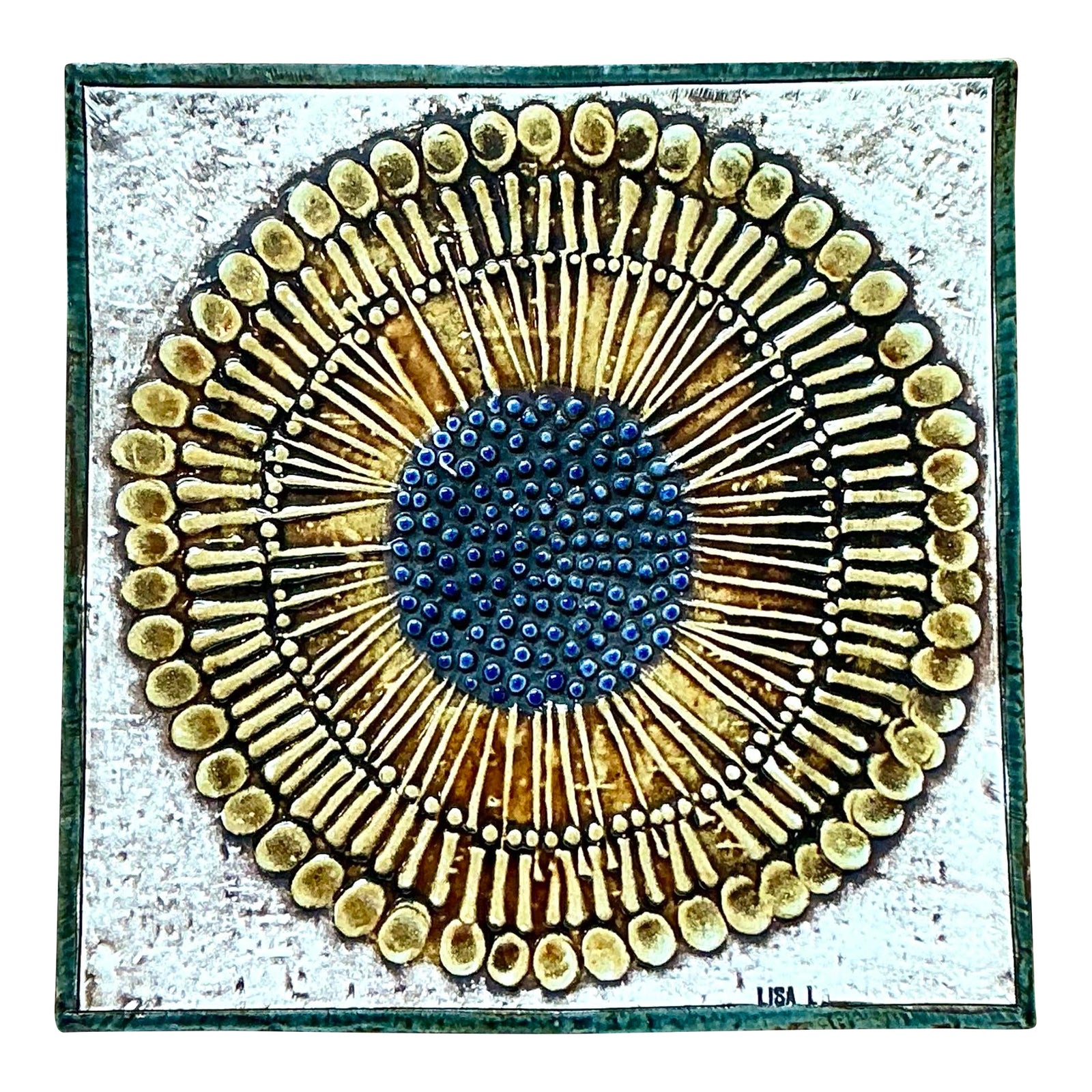 Vintage Boho Original Willow Studio Pottery Tile