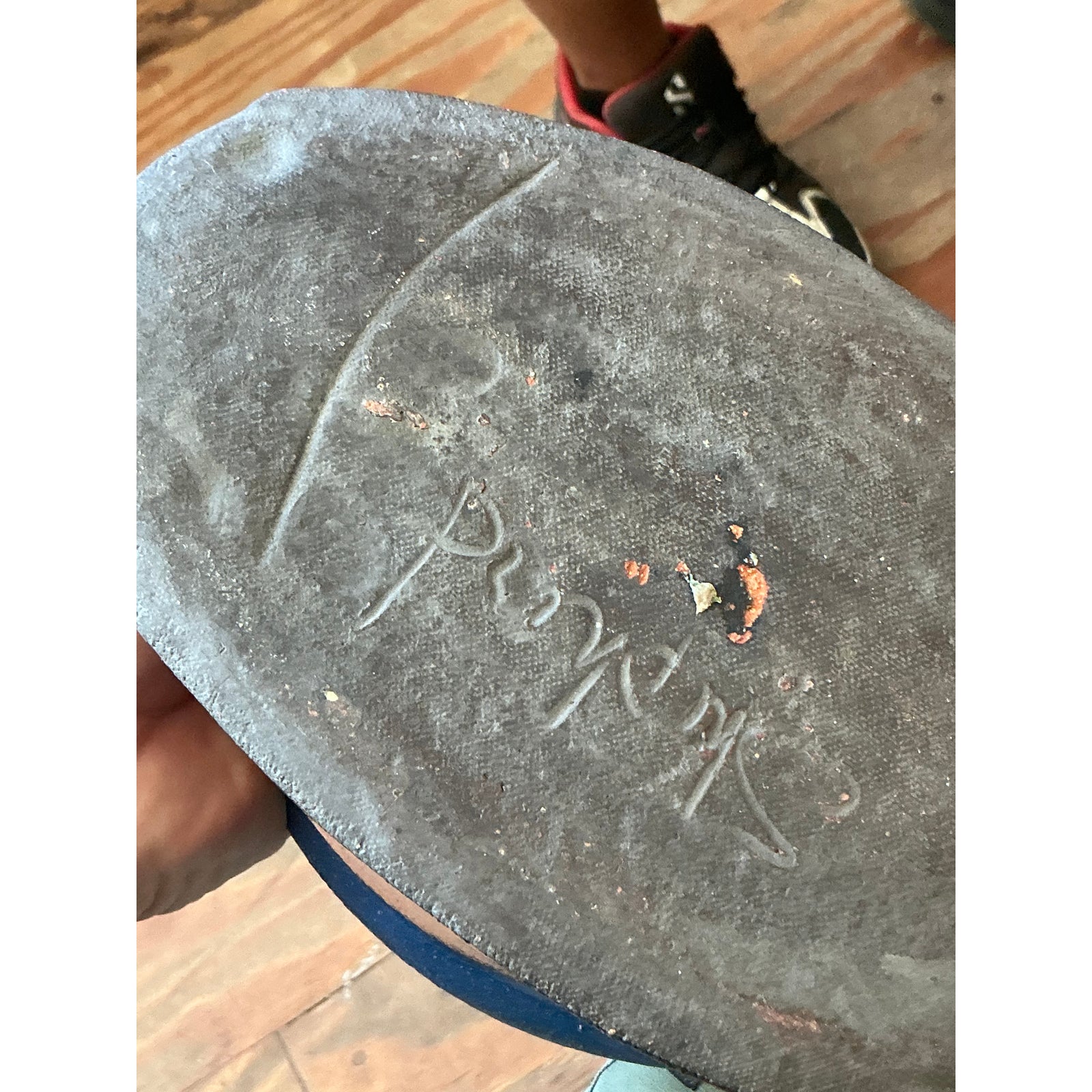 Vintage Boho Studio Pottery Oval Bowl - Back view
