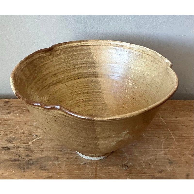 Vintage Boho Studio Pottery Bowl - Top view