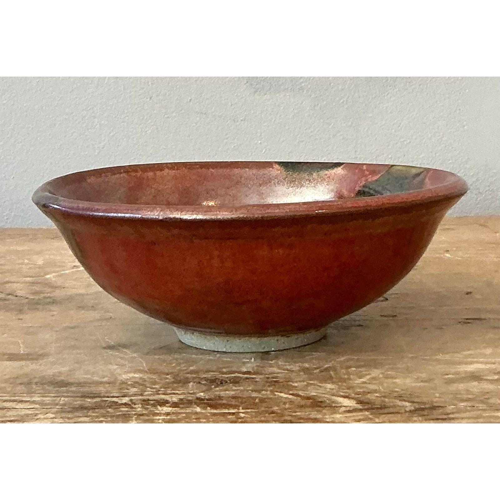 Vintage Boho Studio Pottery Bowl - Top view