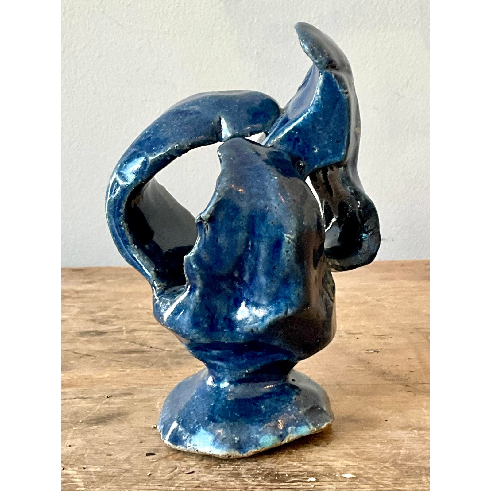 Vintage Boho Abstract Studio Pottery Sculpture - Side view