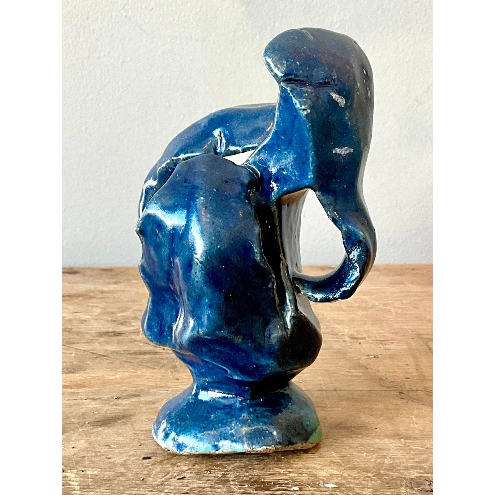 Vintage Boho Abstract Studio Pottery Sculpture - Back view
