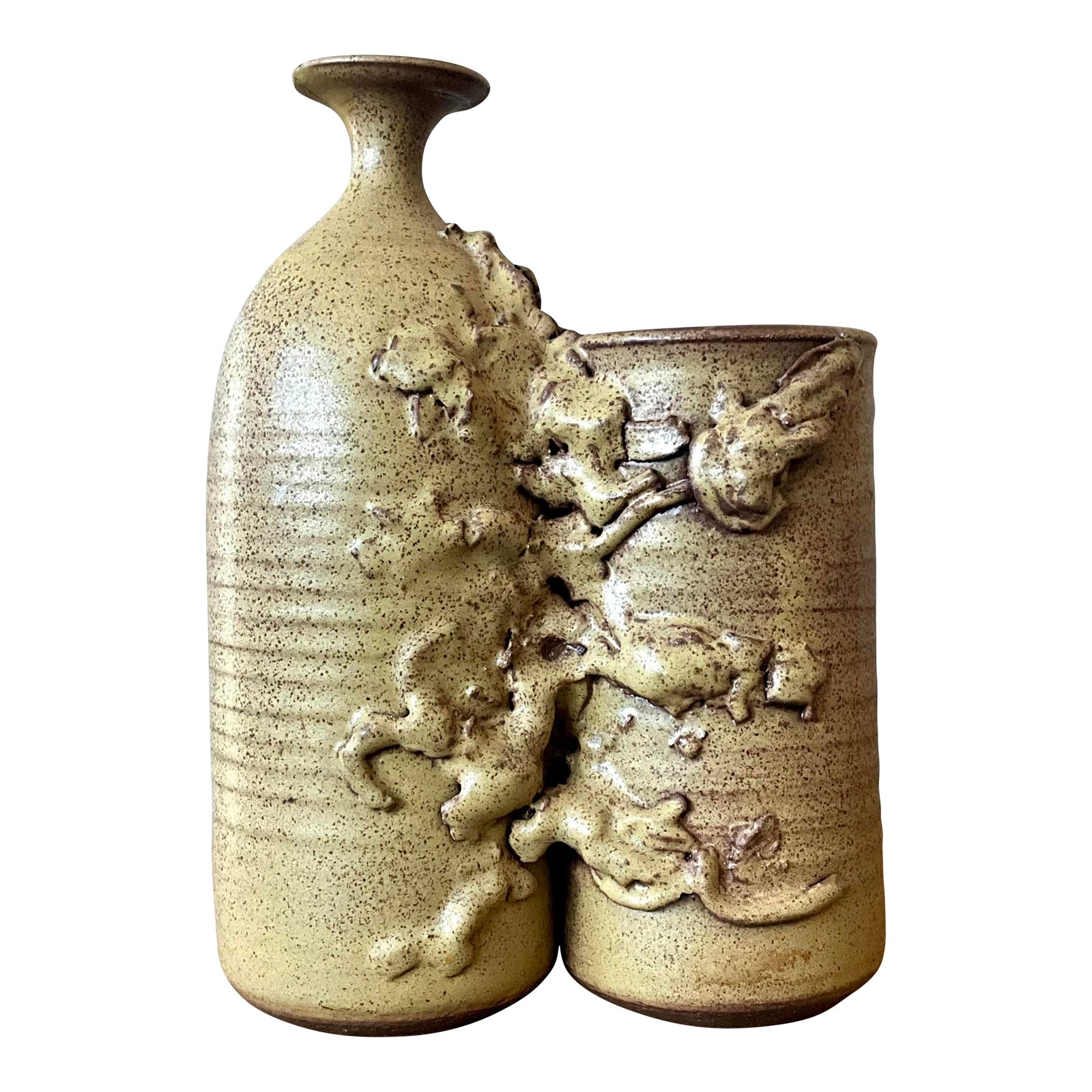 Vintage Boho Abstract Studio Pottery Vase