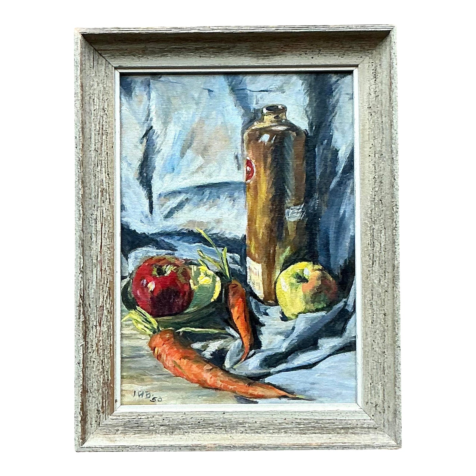 Vintage Boho Original Still Life Oil on Canvas