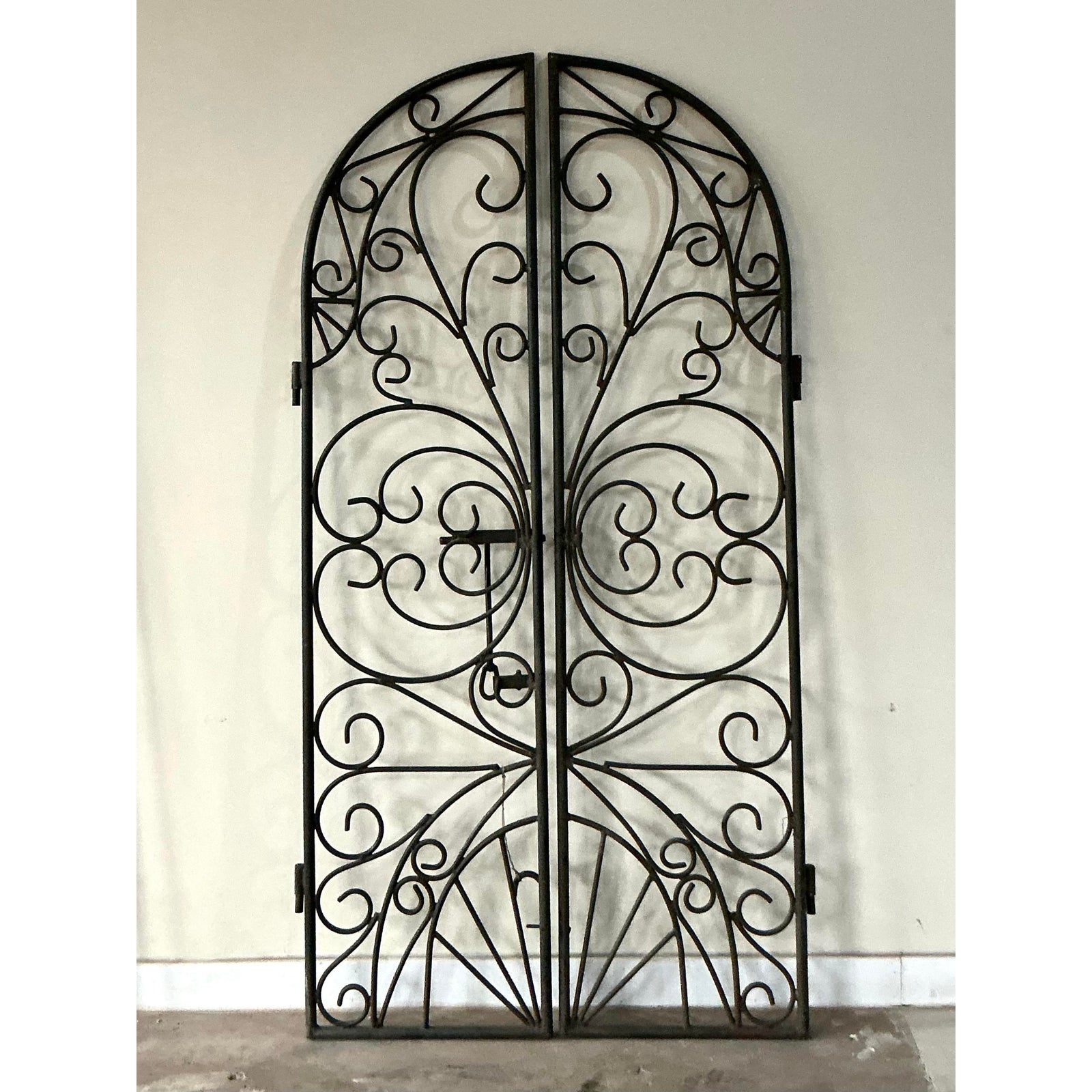 Vintage Boho Wrought Iron Gates - Set of 2 - Side view