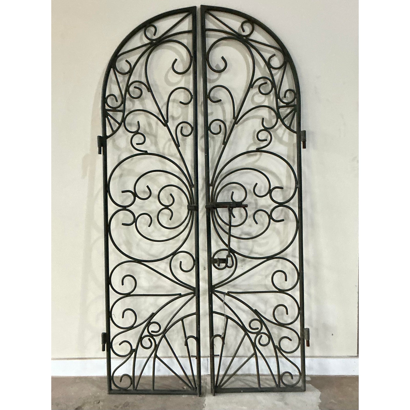 Vintage Boho Wrought Iron Gates - Set of 2 - Back view