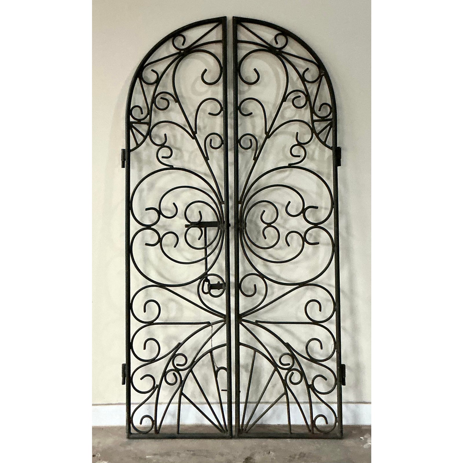 Vintage Boho Wrought Iron Gates - Set of 2 - Top view