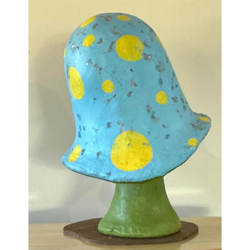 Vintage Boho Monumental Fiberglass Mushrooms - Set of 2 - Top view