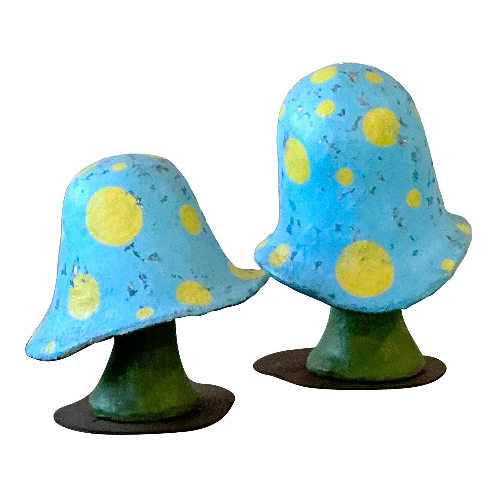 Vintage Boho Monumental Fiberglass Mushrooms - Set of 2