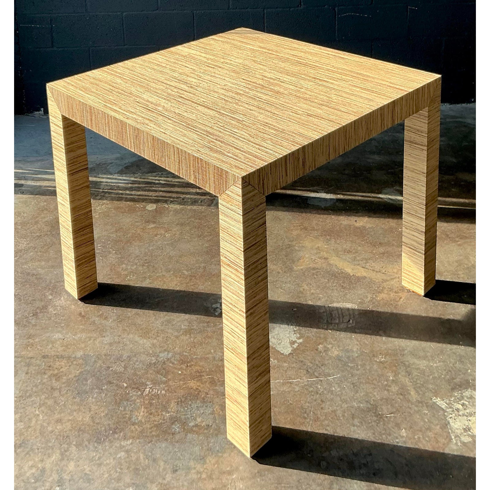 Vintage Boho Grasscloth Game Table - Detail view