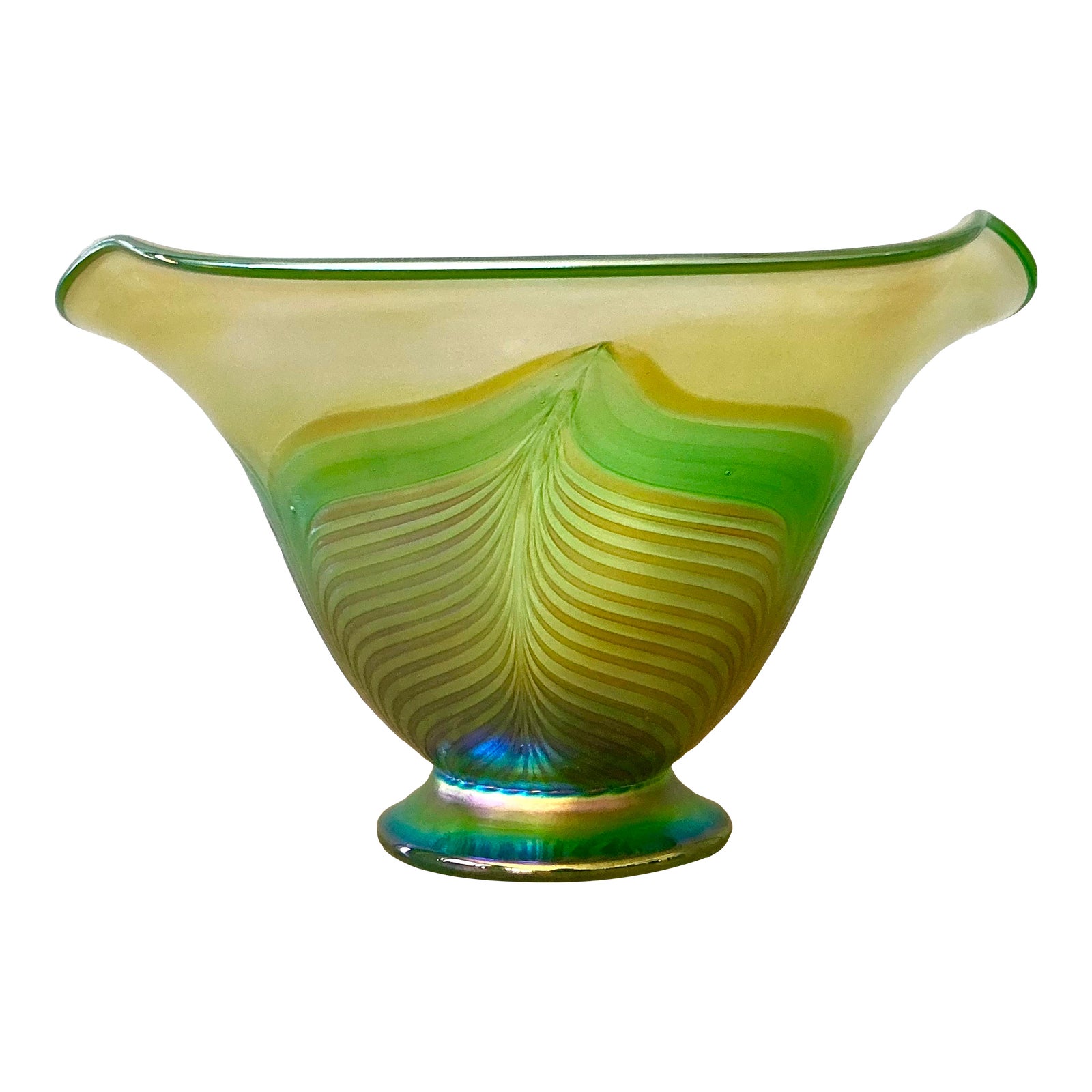 Vintage Czech Fusion Z Art Glass Bowl
