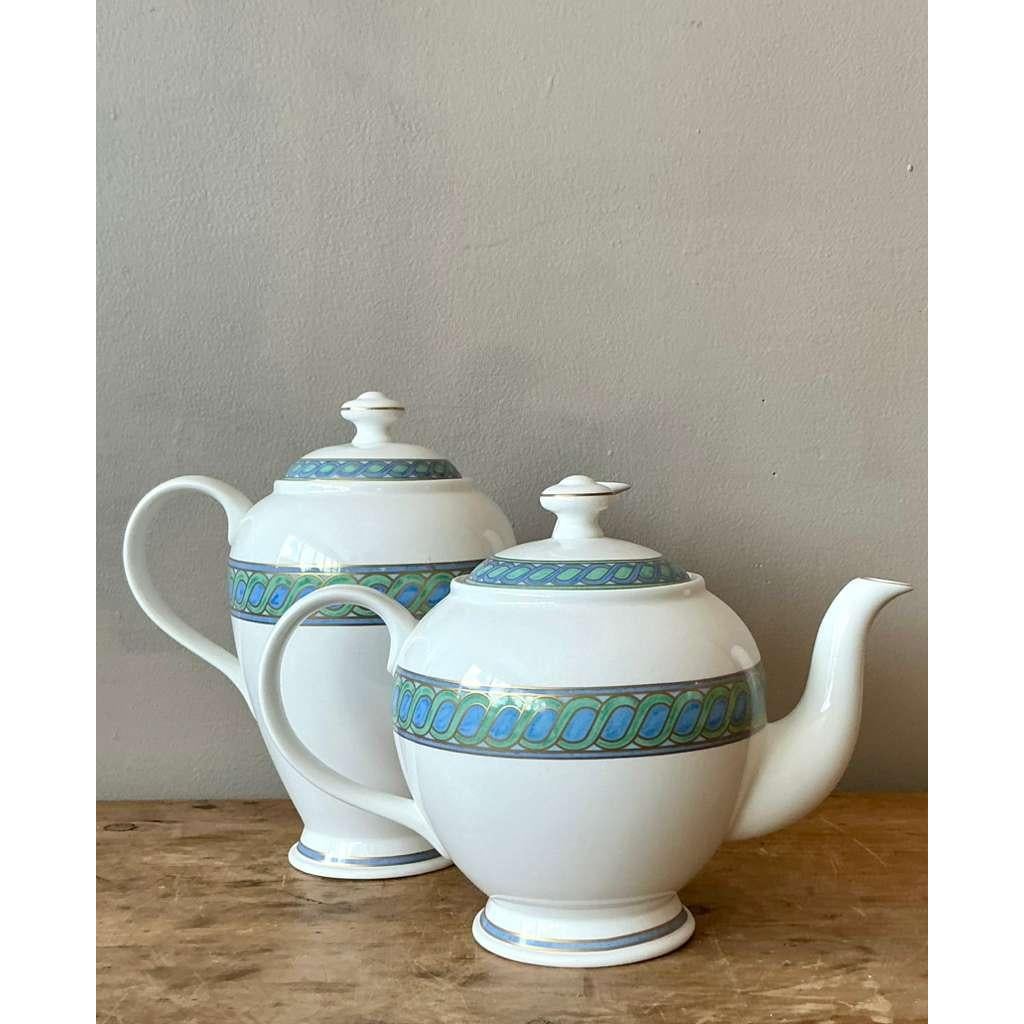 Vintage Boho Christofle "Torsada" Coffee & Teapot With Lid - A Pair - Detail view
