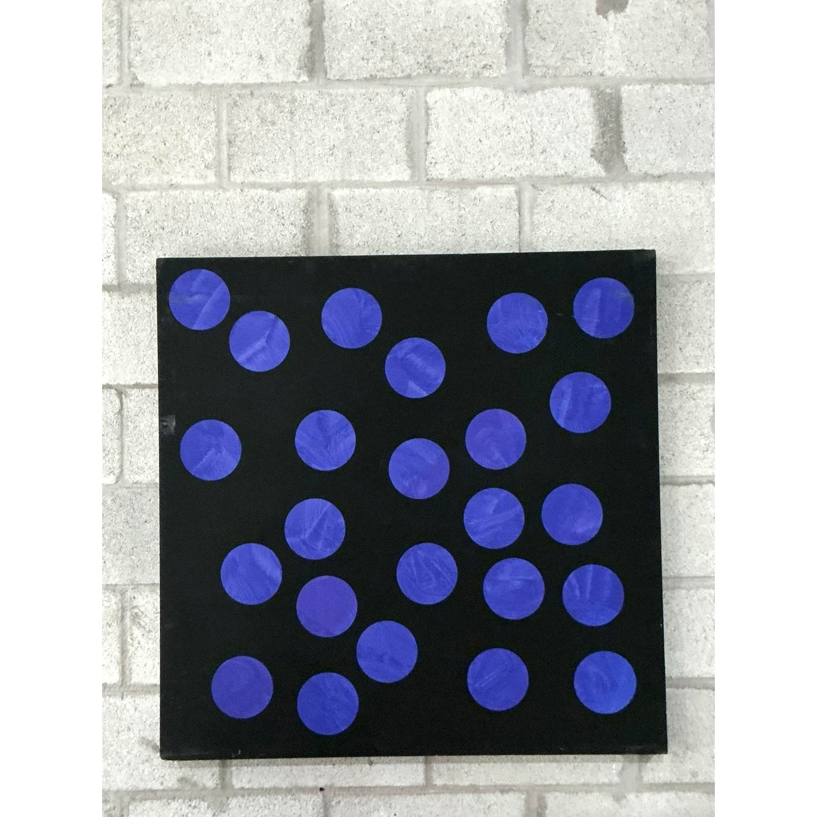 Vintage Boho Abstract Geometric Oil on Canvas - Back view