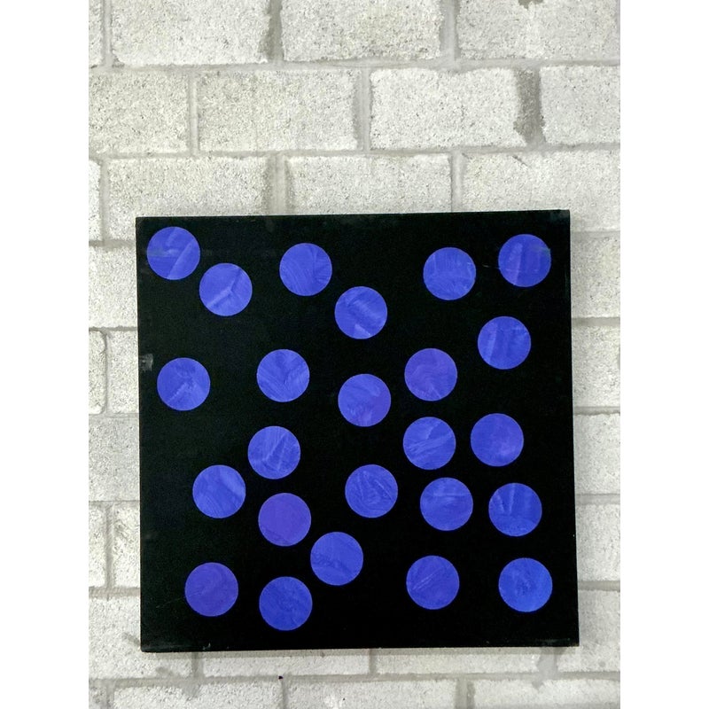 Vintage Boho Abstract Geometric Oil on Canvas - Top view