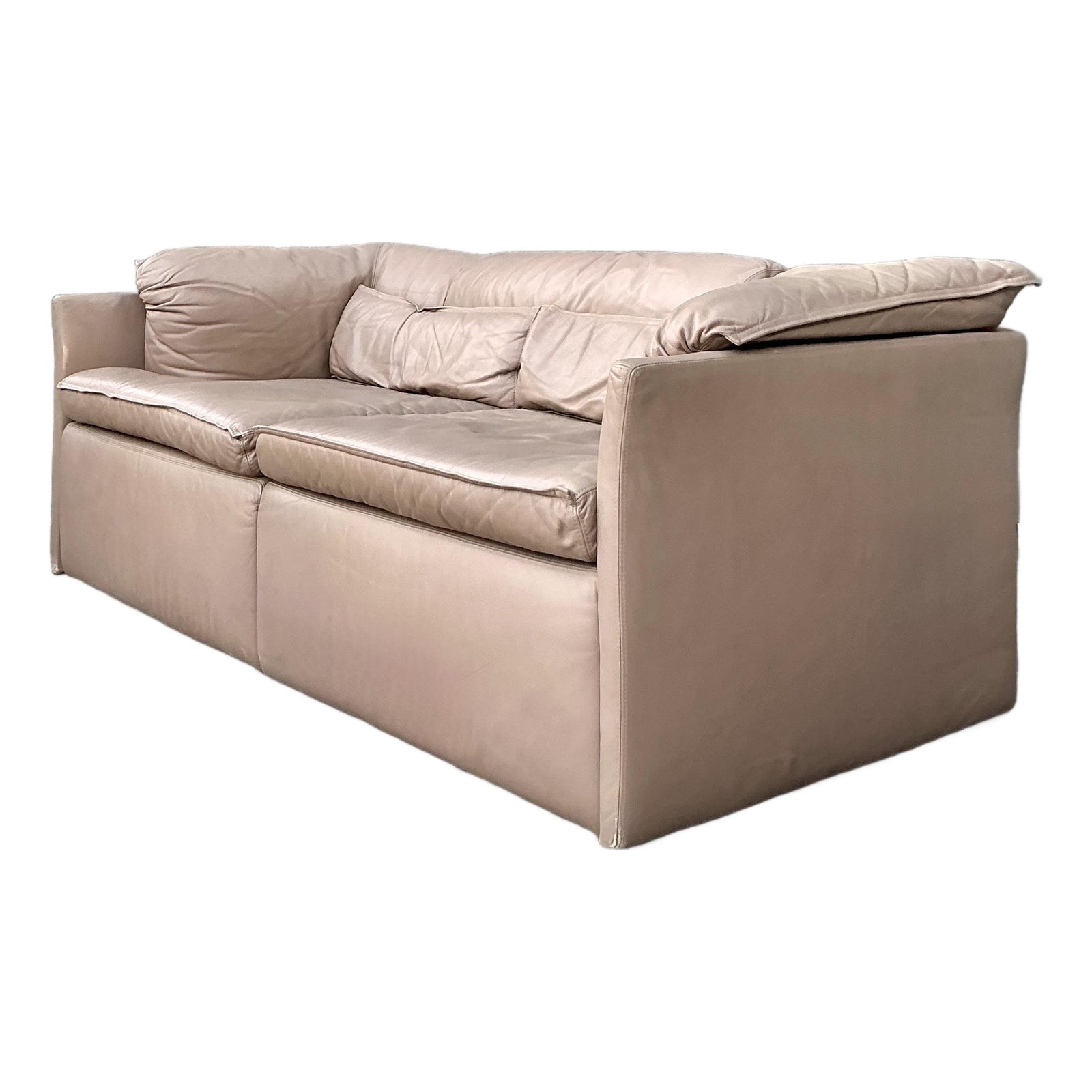Vintage Italian Sapporitti Leather Sofa
