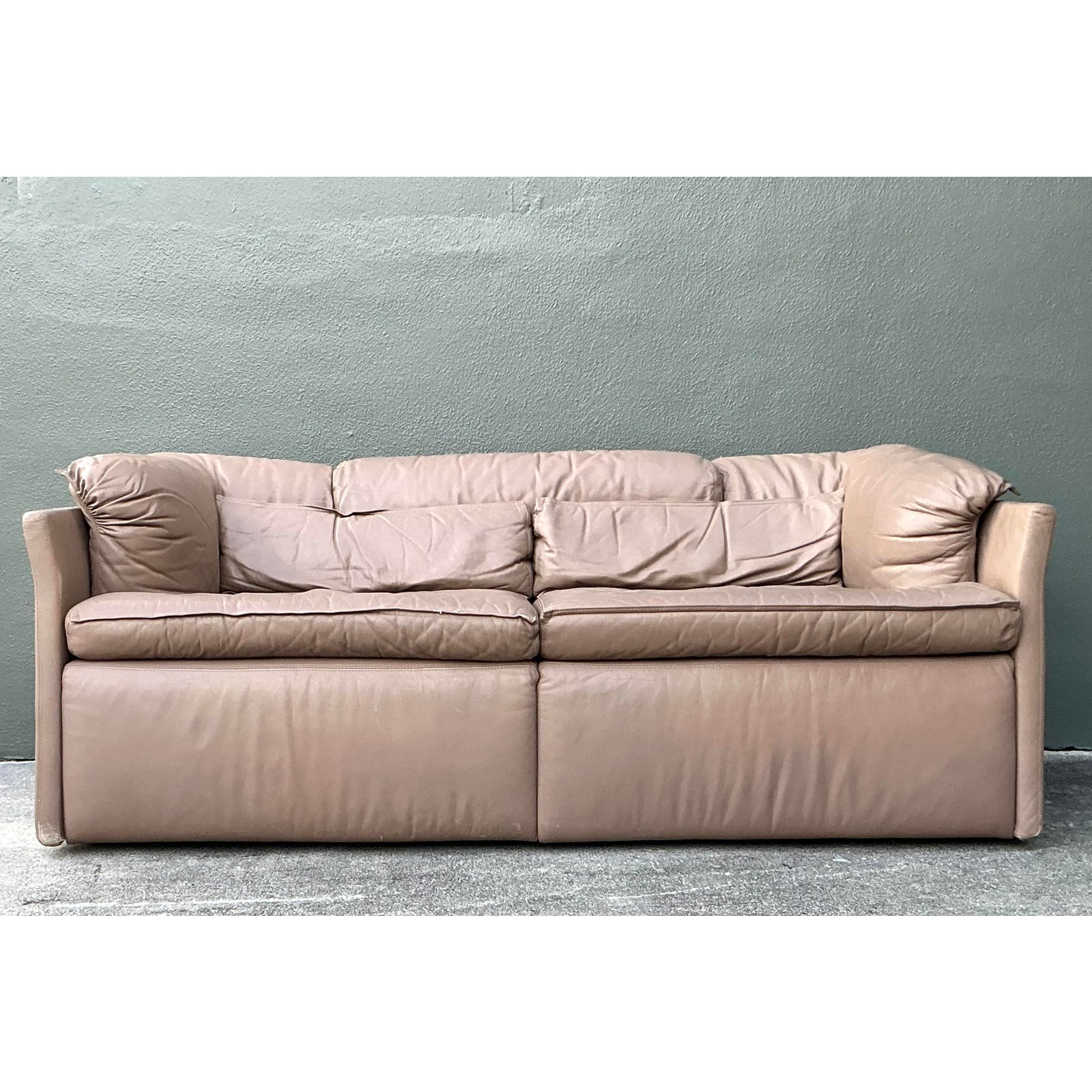 Vintage Italian Sapporitti Leather Sofa - Side view