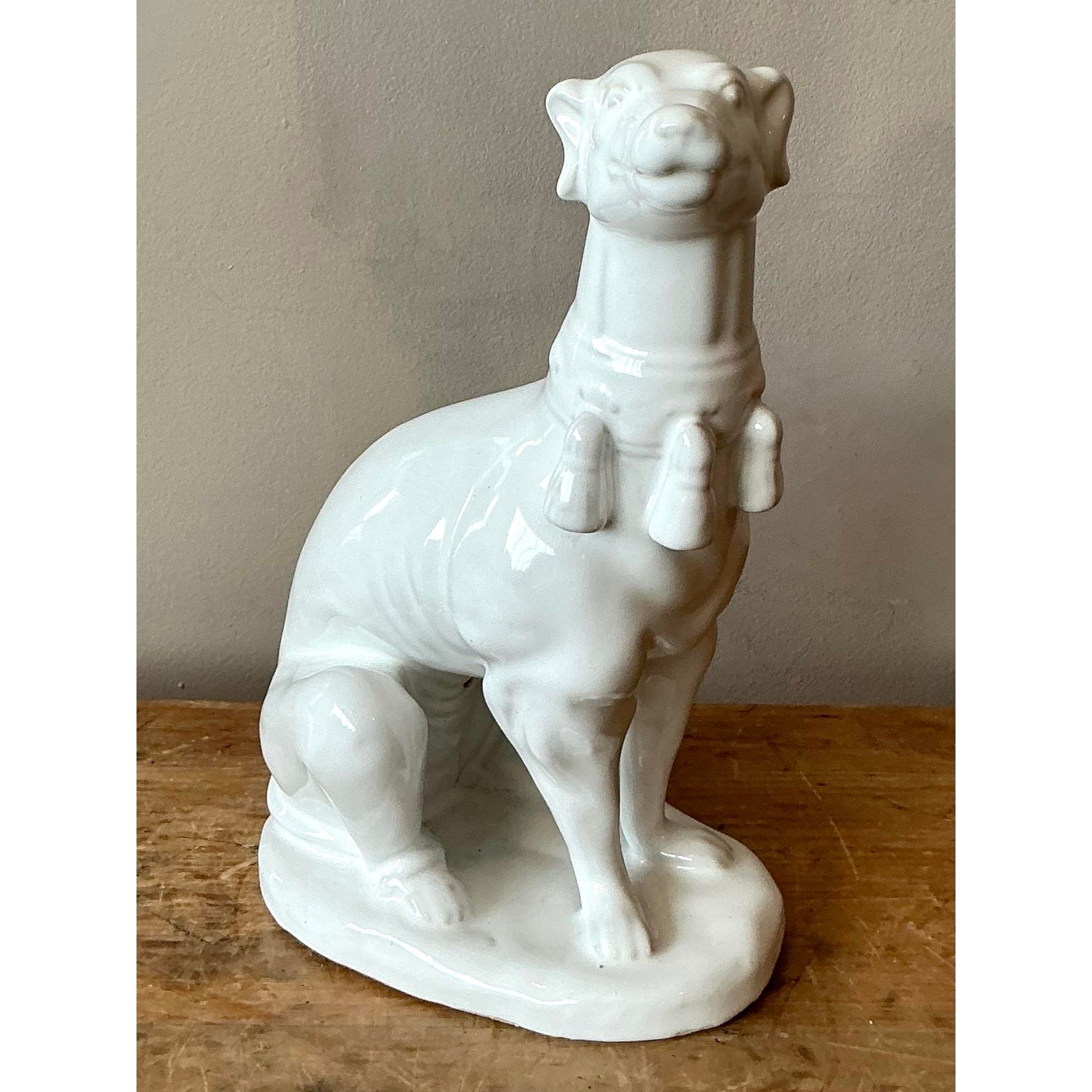 Vintage Regency Glazed Ceramic Dog - Back view
