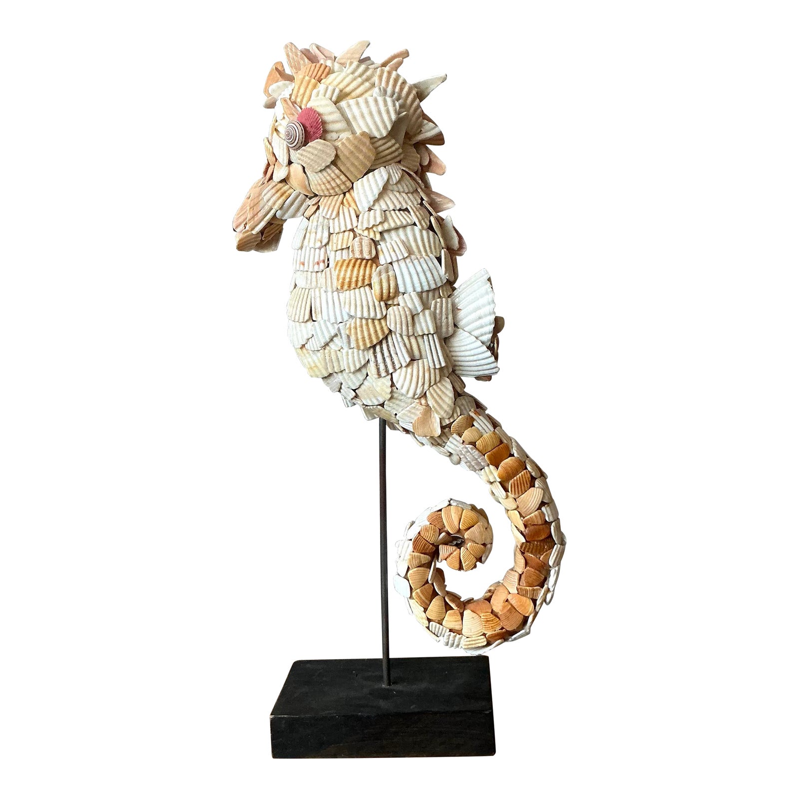 Vintage Boho Shell Encrusted Seahorse