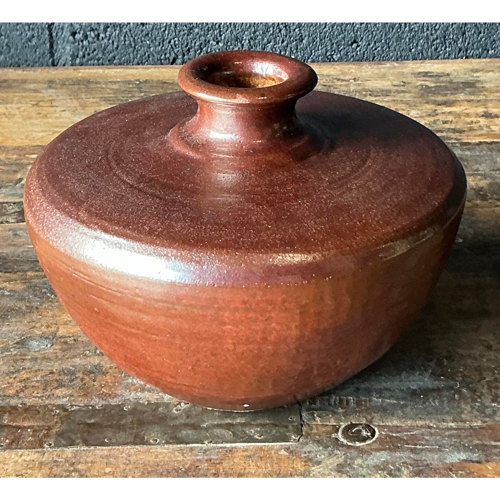 Vintage Boho Original Studio Pottery Vase - Back view