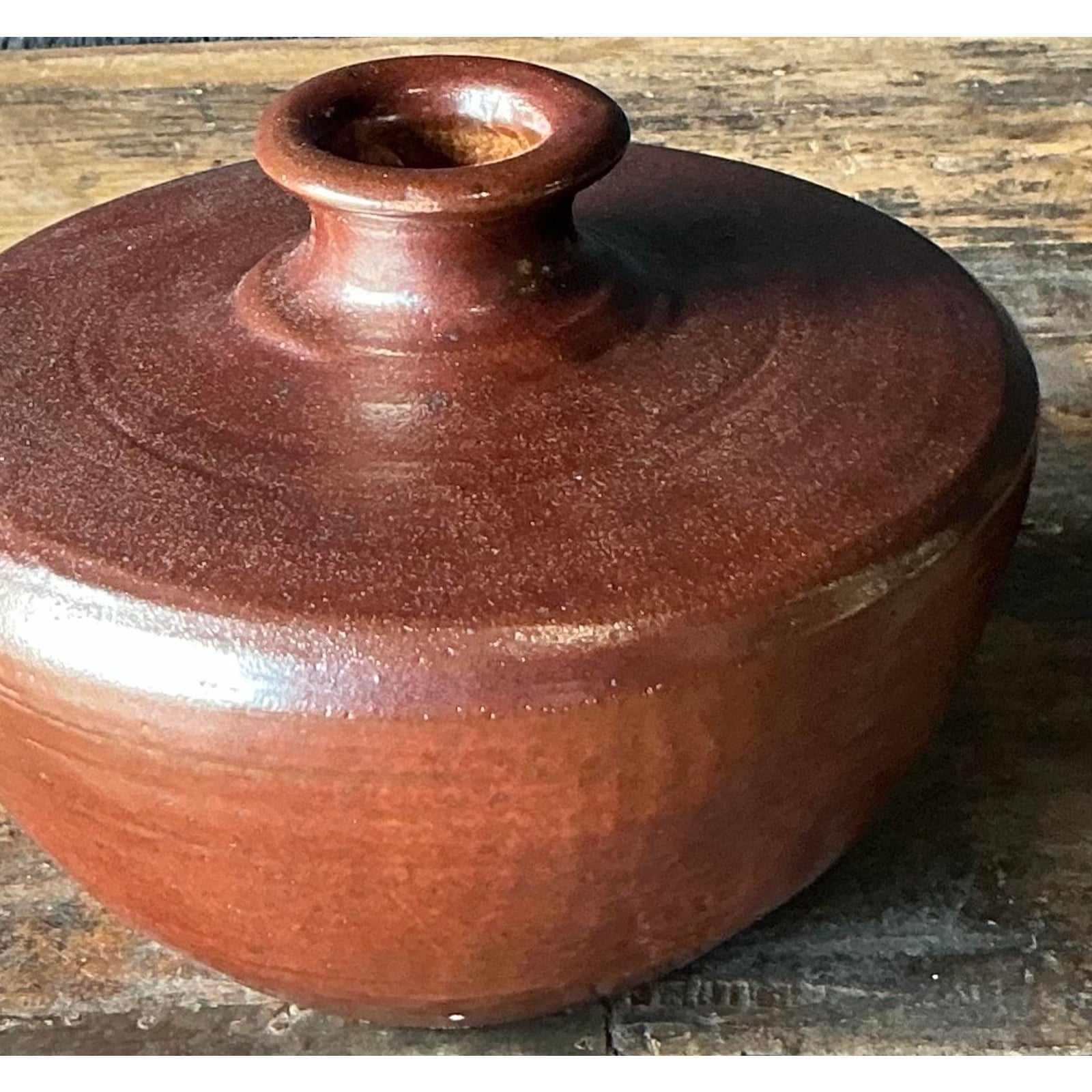 Vintage Boho Original Studio Pottery Vase - Top view
