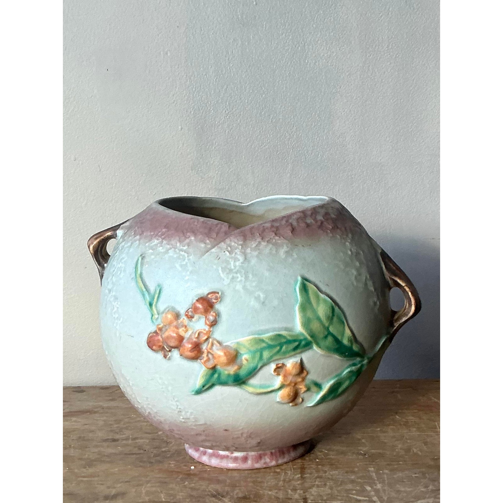 Vintage Boho Roseville “Bittersweet” Vase - Top view