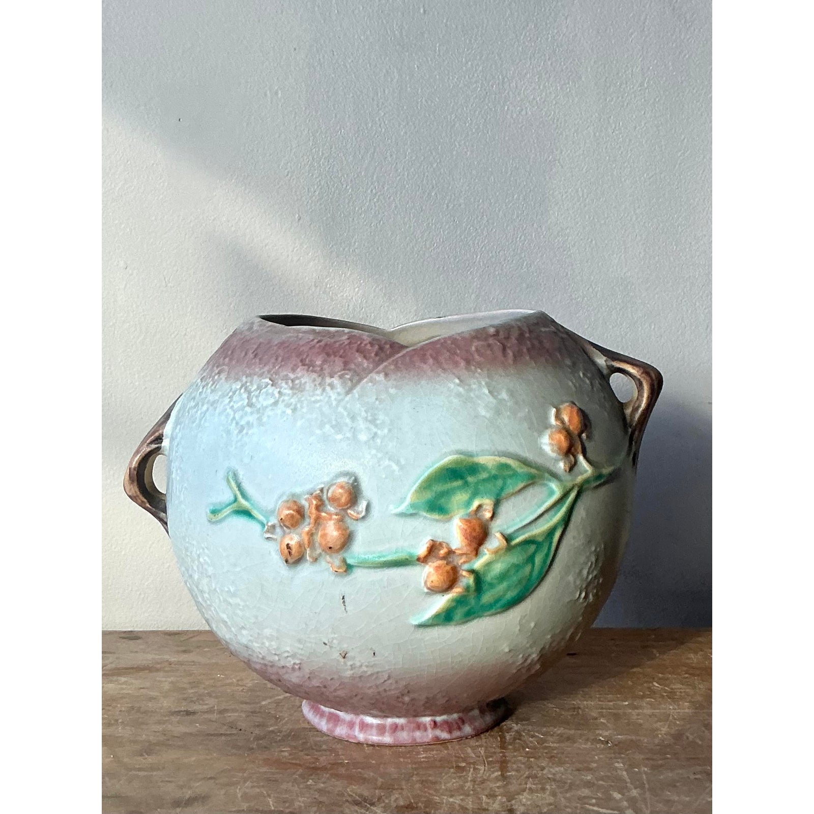 Vintage Boho Roseville “Bittersweet” Vase - Detail view