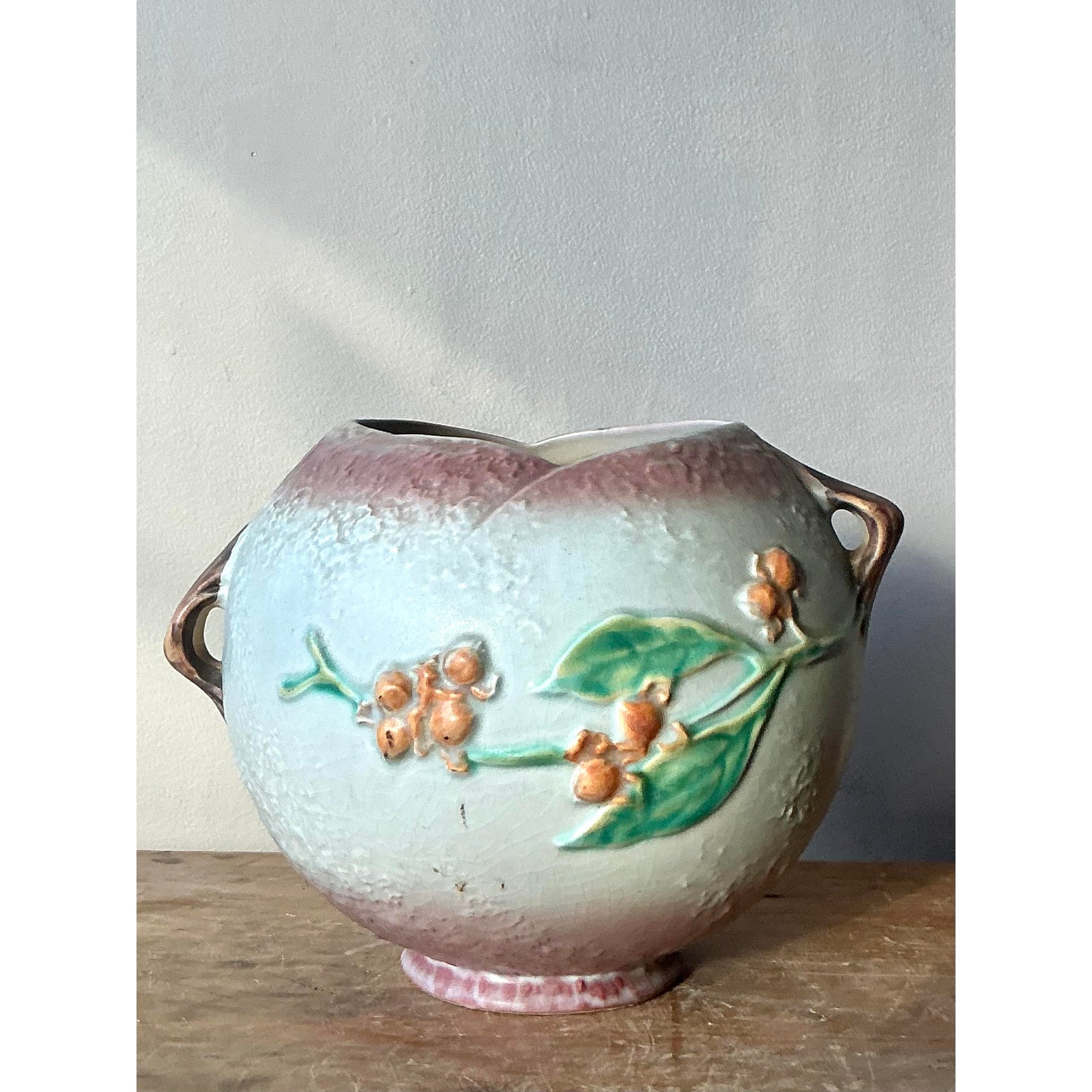 Vintage Boho Roseville “Bittersweet” Vase - Side view