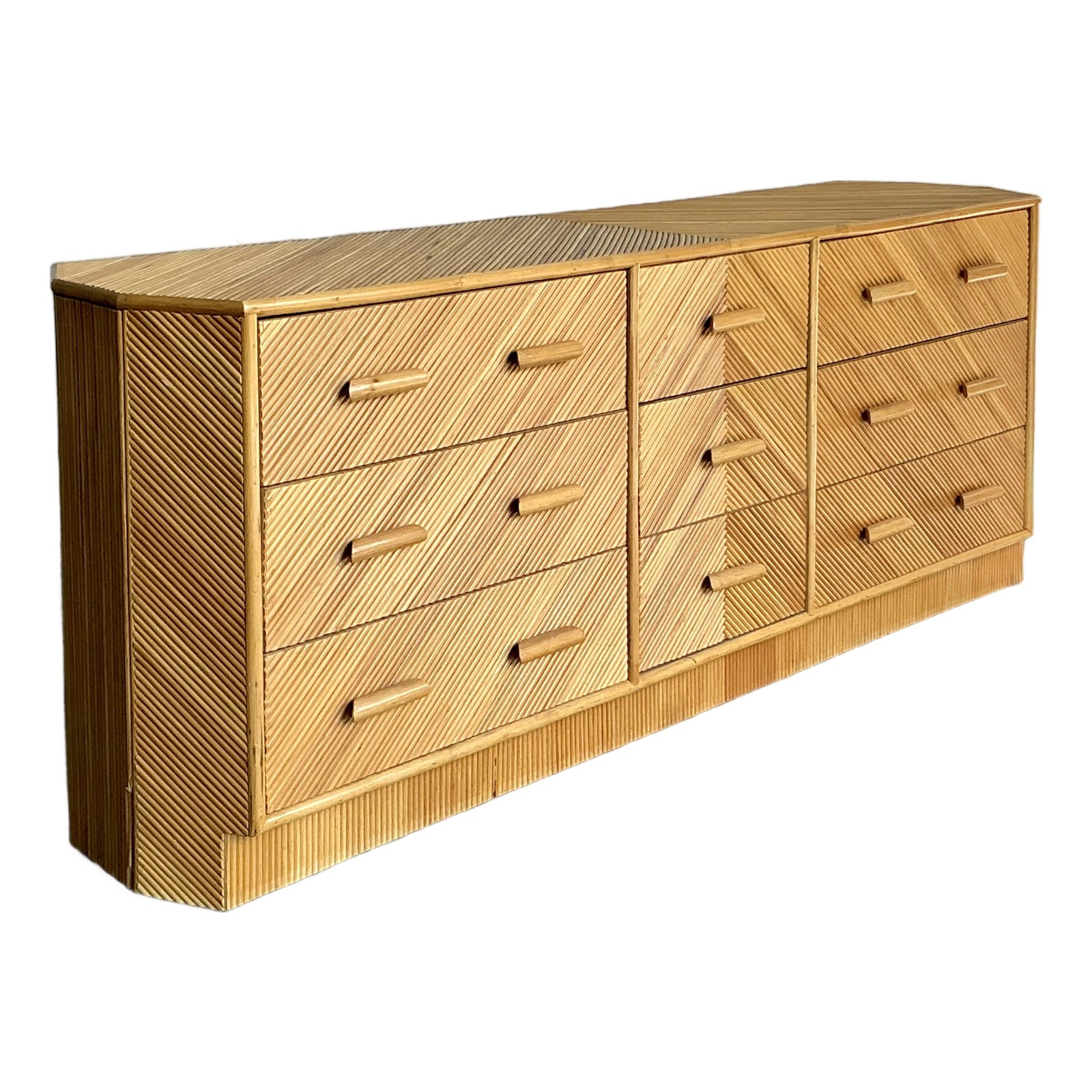 Vintage Boho Chevron Reed Faceted Dresser