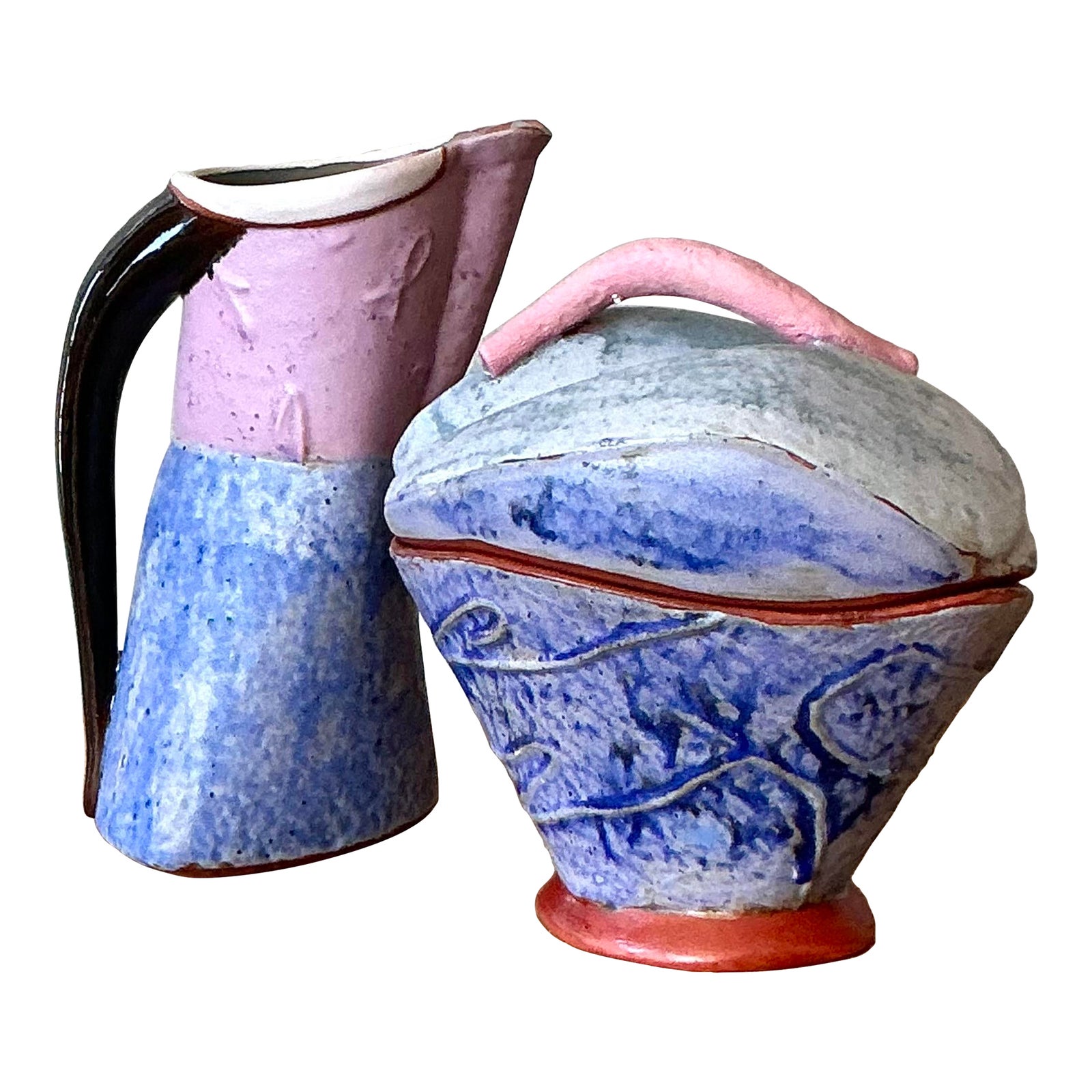 Vintage Boho Studio Pottery Cream and Sugar