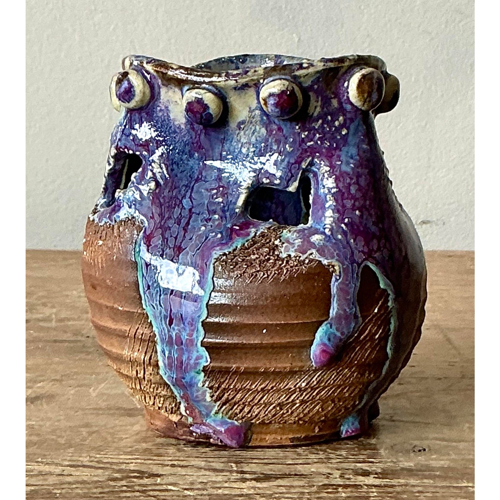 Vintage Boho Original Studio Pottery Vase - Detail view