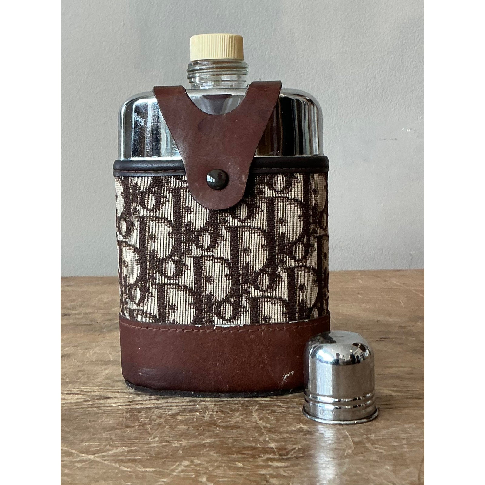Vintage Boho 1970s Dior Hip Flask - Detail view