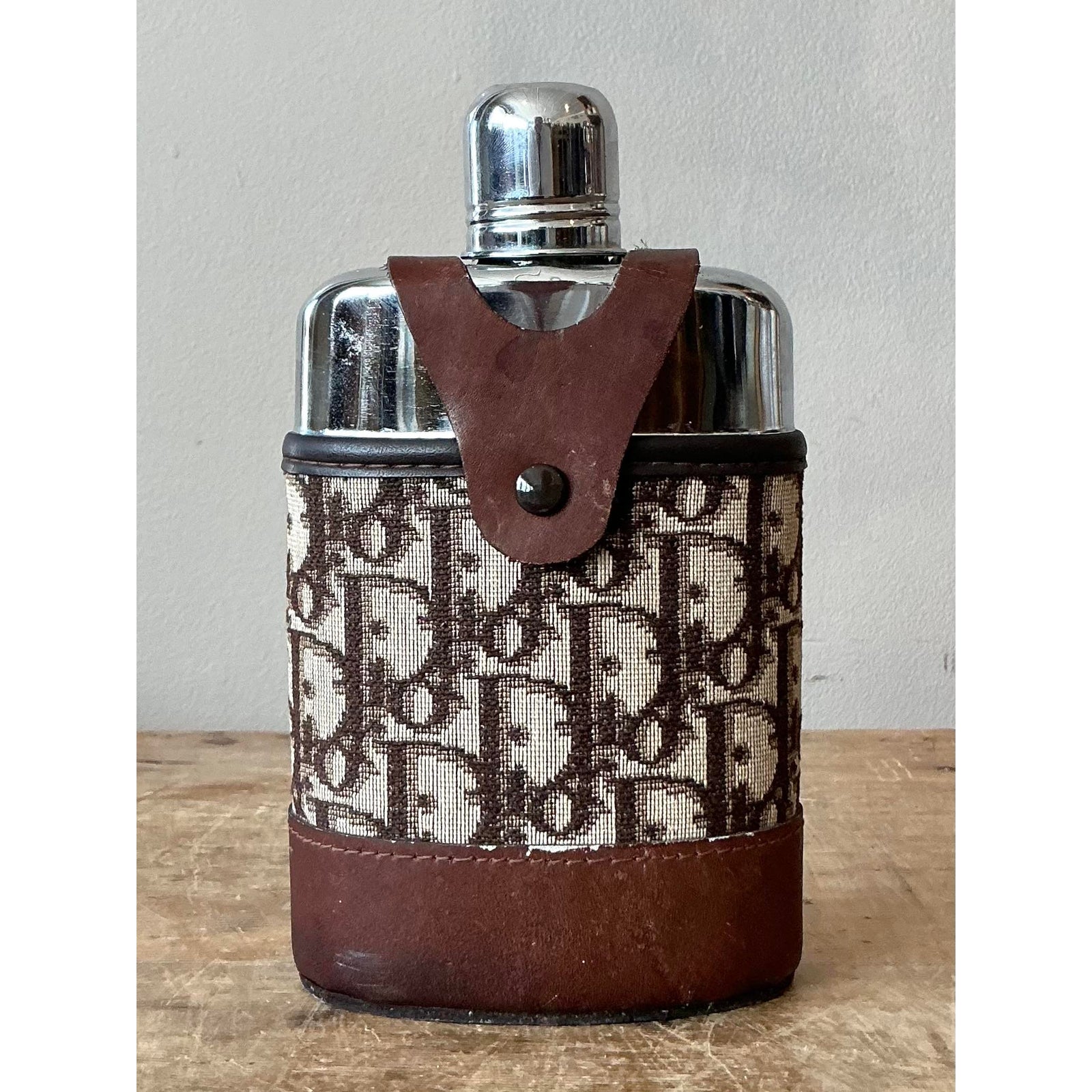 Vintage Boho 1970s Dior Hip Flask - Side view