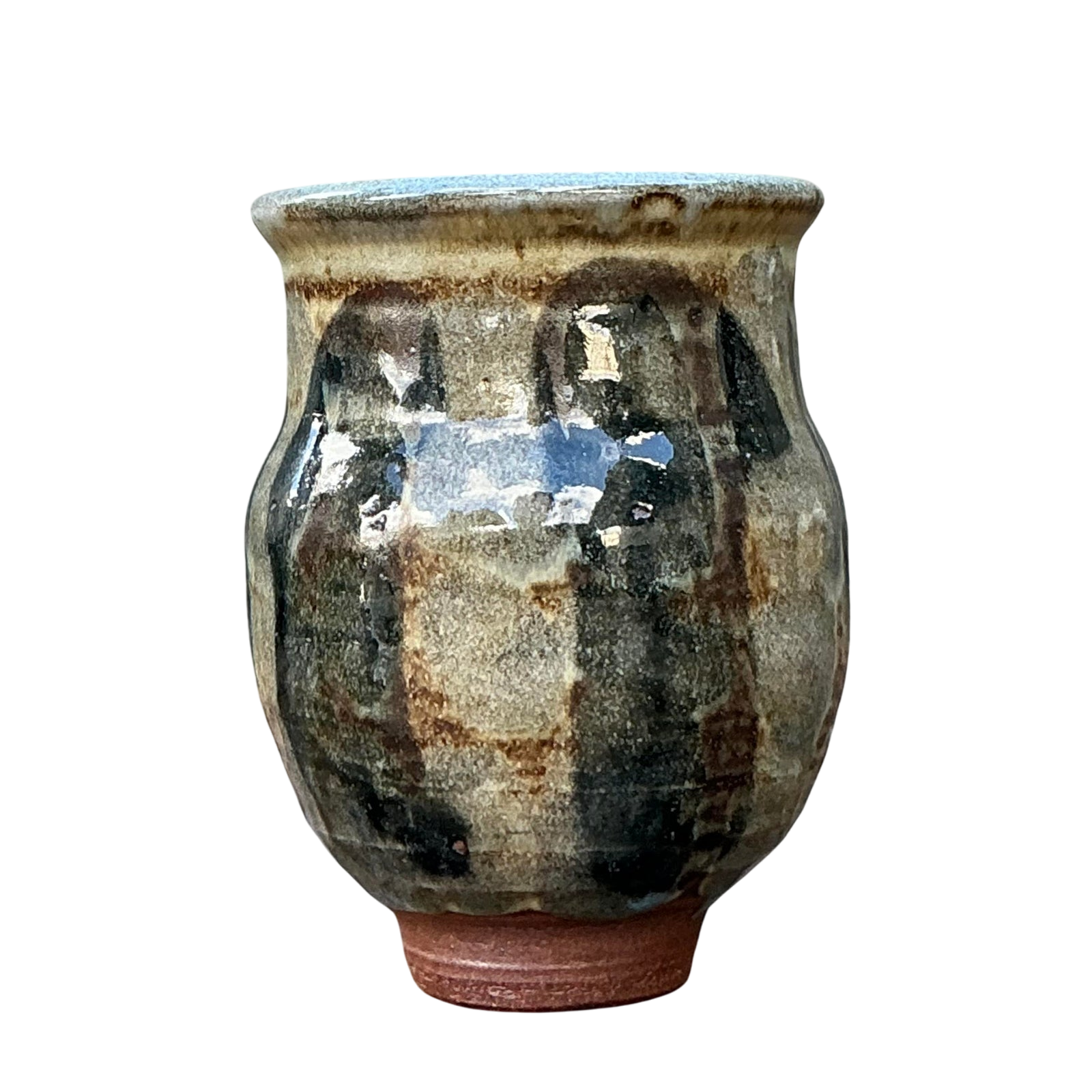 Vintage Boho Original Studio Pottery Small Striped Vase