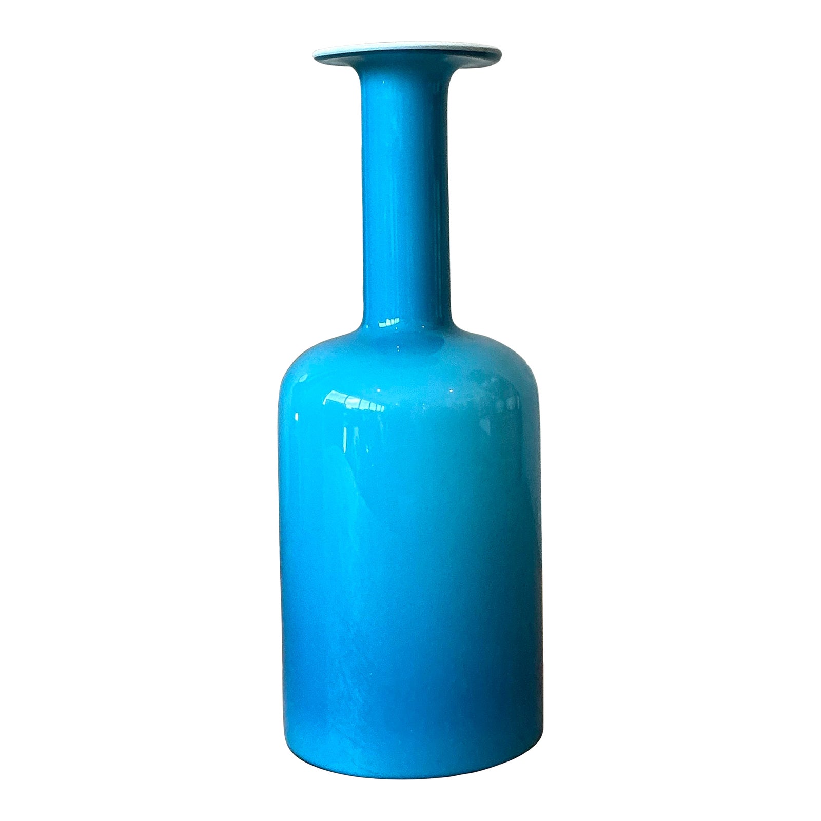 Vintage Boho Blue Opaline Vase