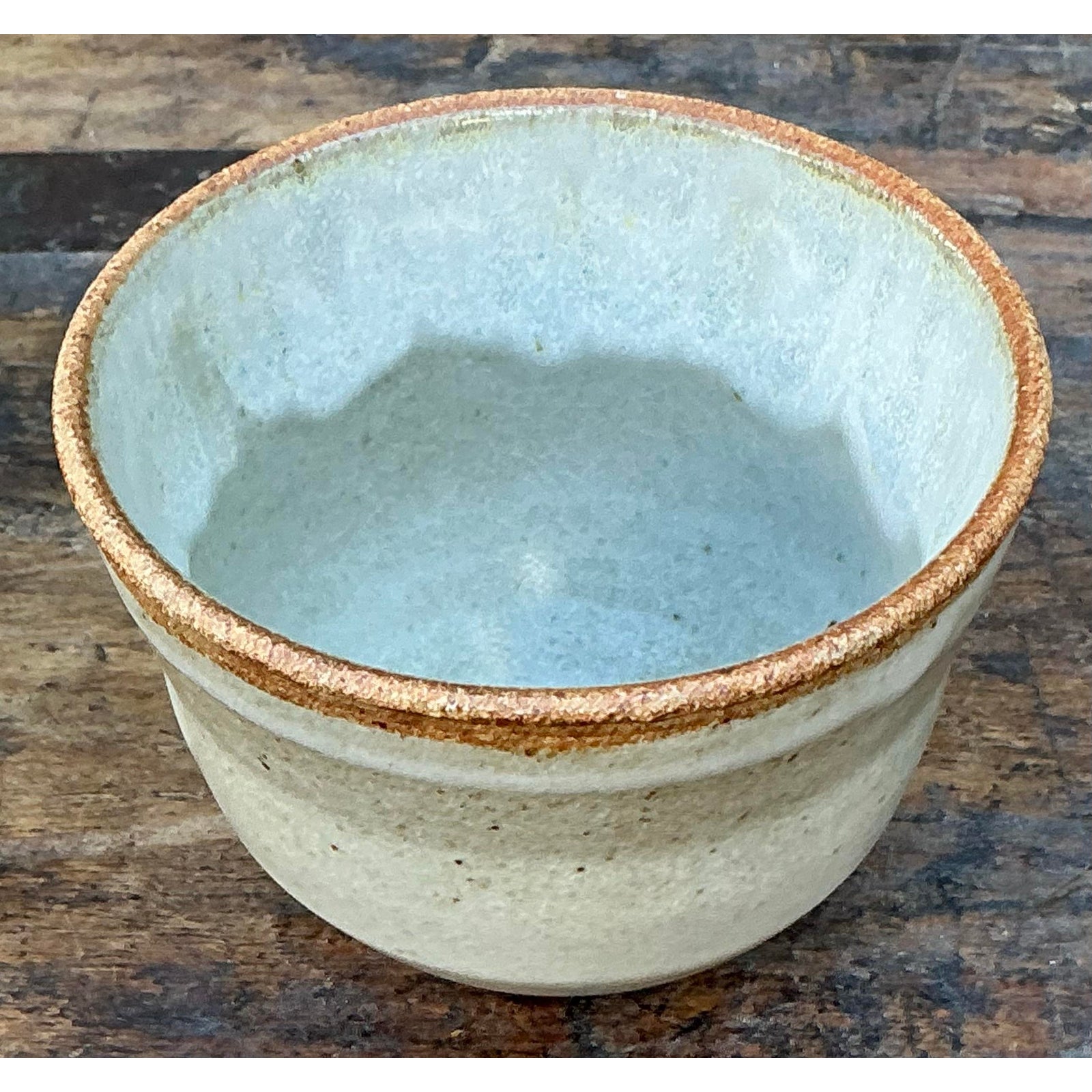 Vintage Boho Original Studio Pottery Small Vase - Top view
