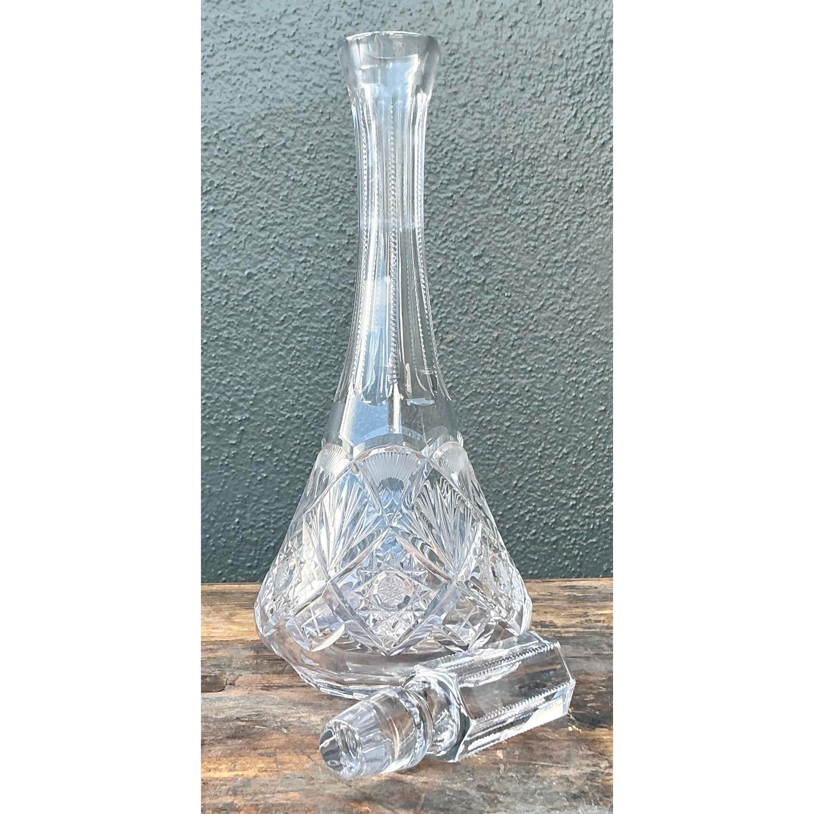 Vintage Regency Cut Glass Decanter - Detail view