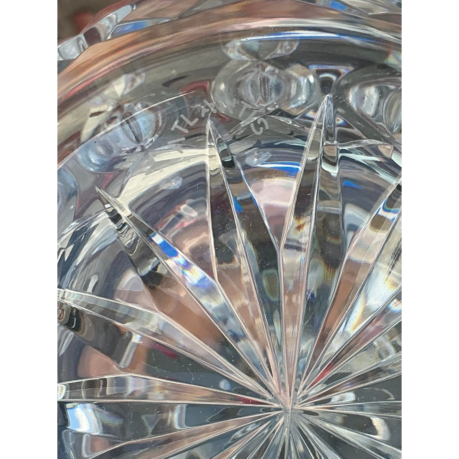 Vintage Regency Cut Glass Decanter - Side view