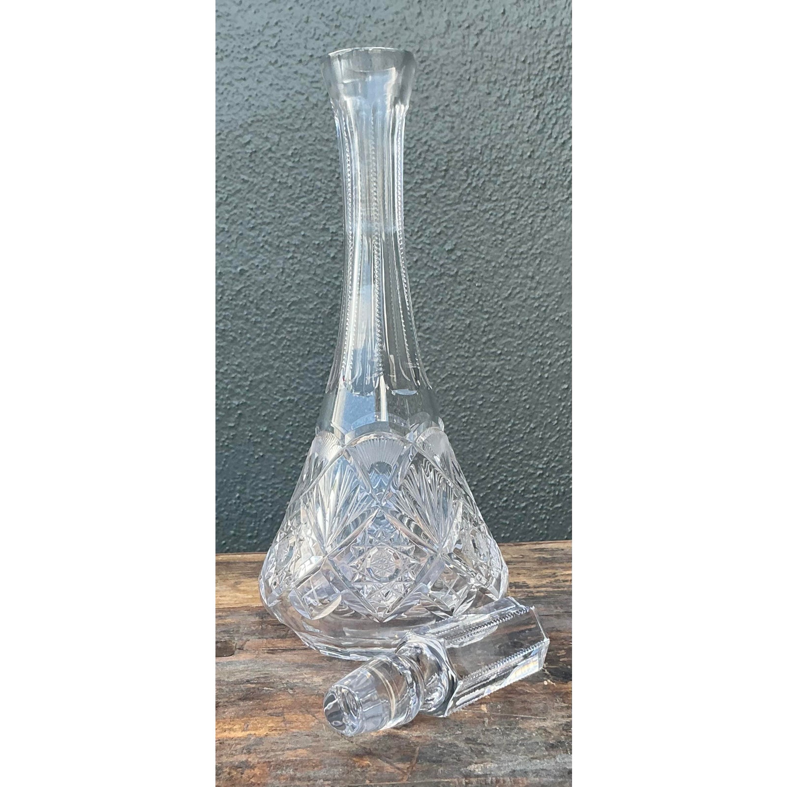 Vintage Regency Cut Glass Decanter - Back view