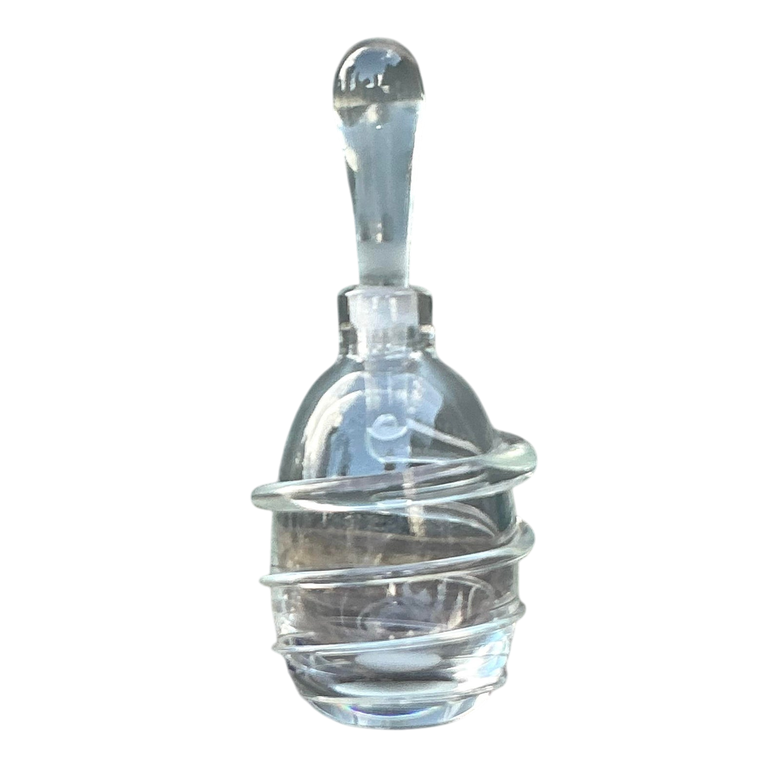 Vintage Boho Original Art Glass Bottle With Stopper