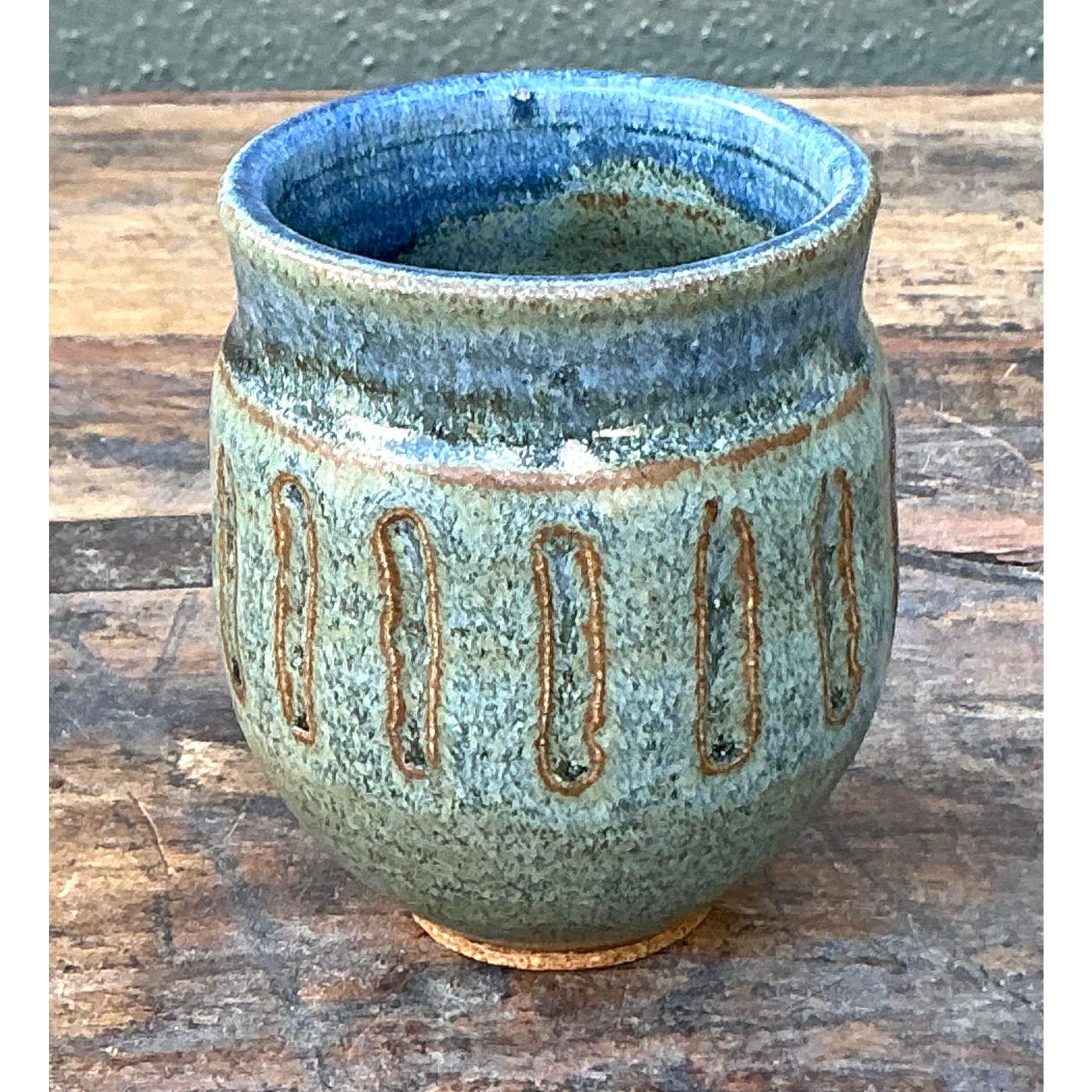 Vintage Boho Original Studio Pottery Small Vase - Detail view