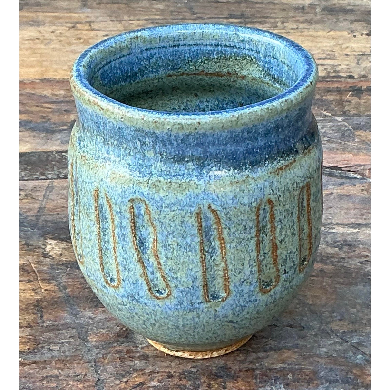 Vintage Boho Original Studio Pottery Small Vase - Back view