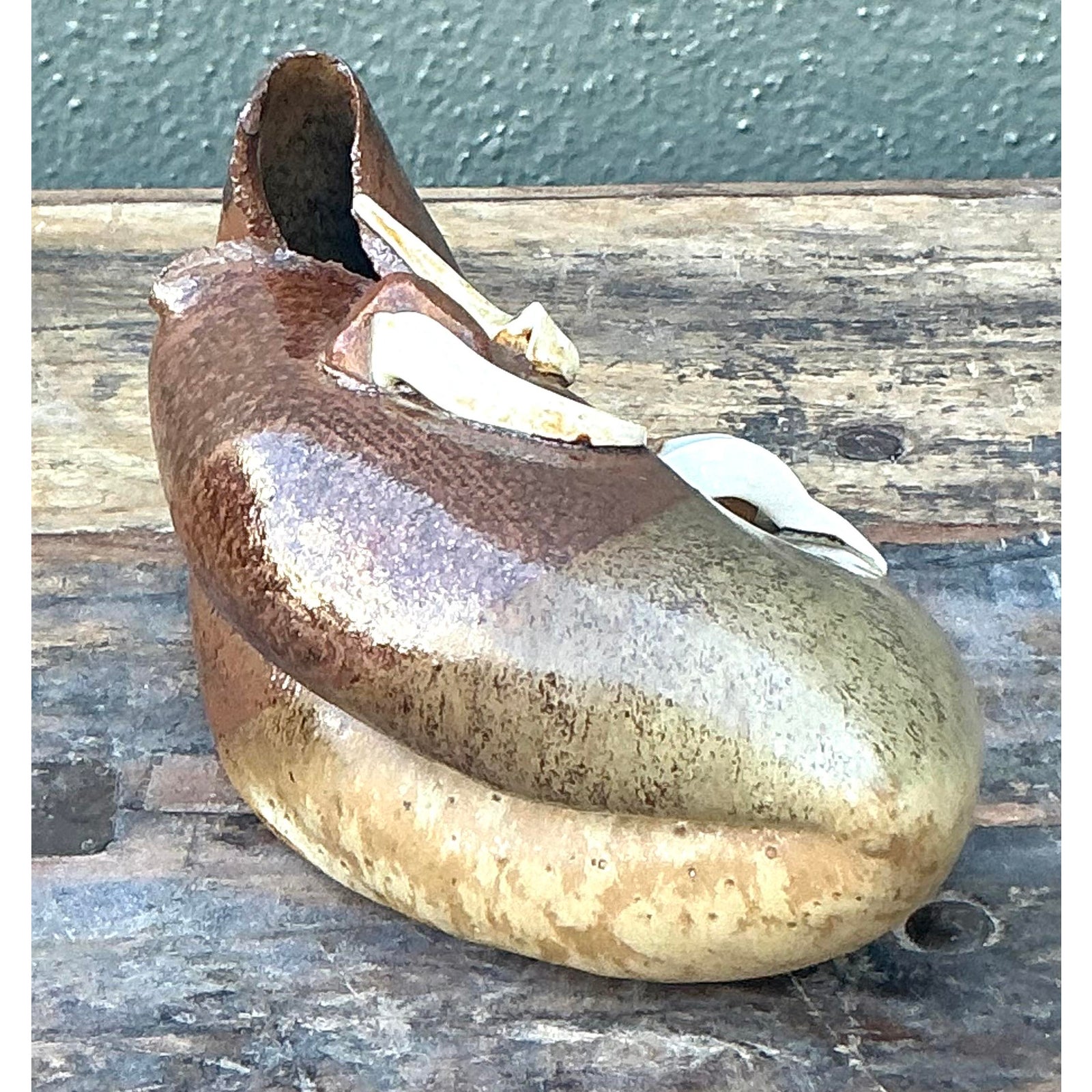 Vintage Boho Abstract Original Studio Pottery Vase - Detail view