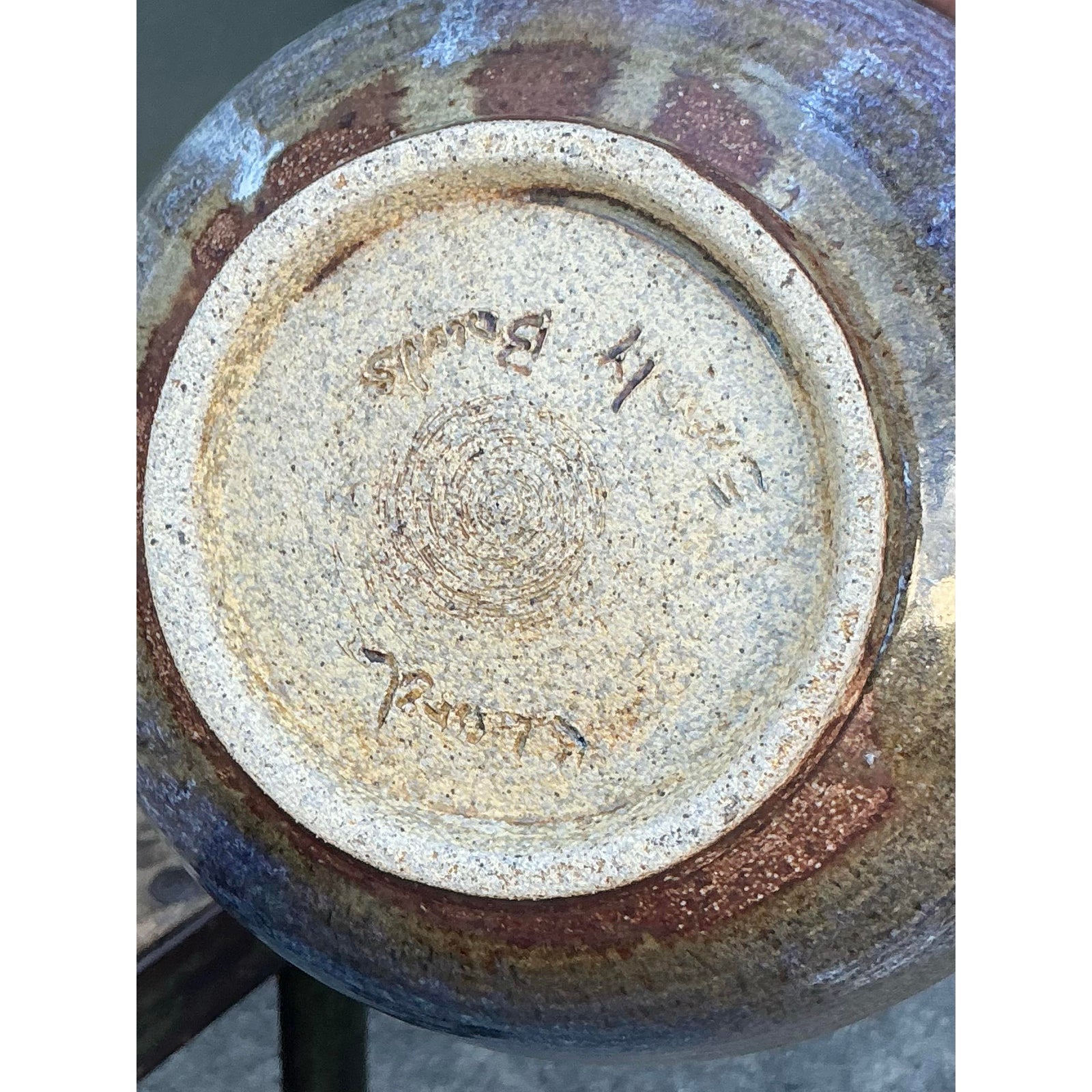 Vintage Boho Original Studio Pottery Bowl - Back view