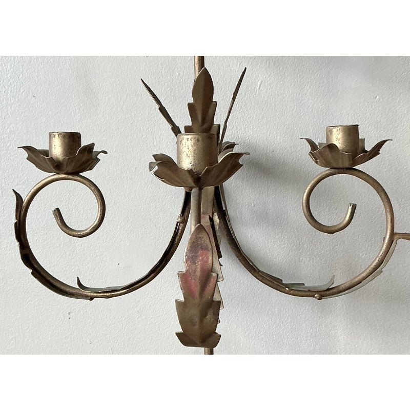 Vintage Boho Gilt Tipped Candelabras - A Pair - Top view