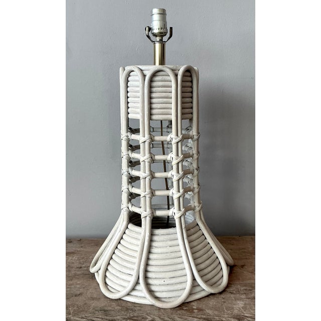 Vintage Boho Washed Pencil Reed Lamp - Detail view