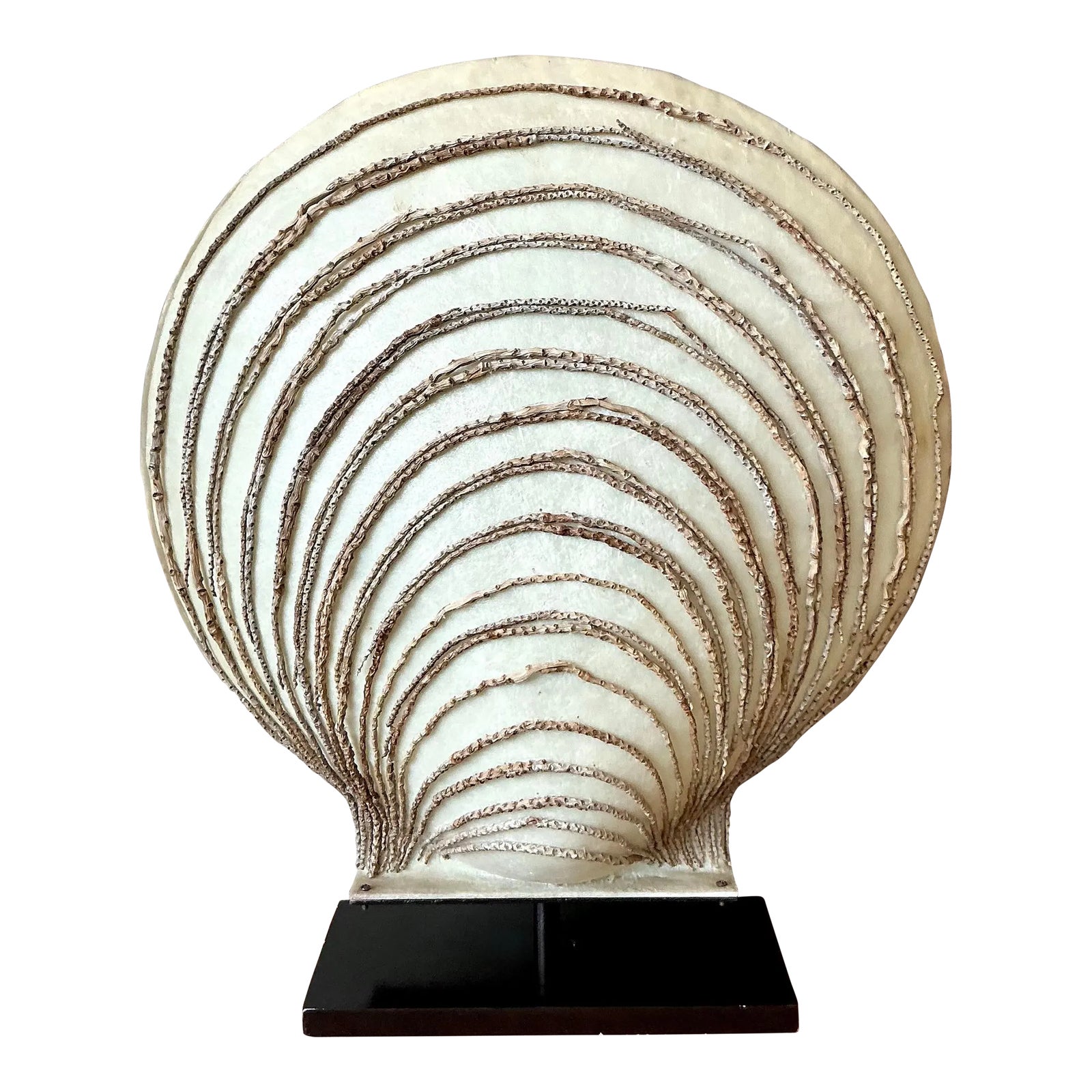 Vintage Boho Parchment Clamshell Lamp