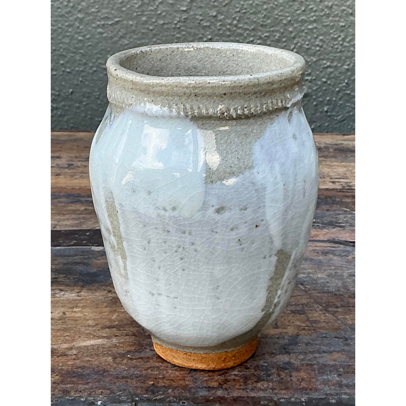 Vintage Boho Original Studio Pottery Small Vase - Side view